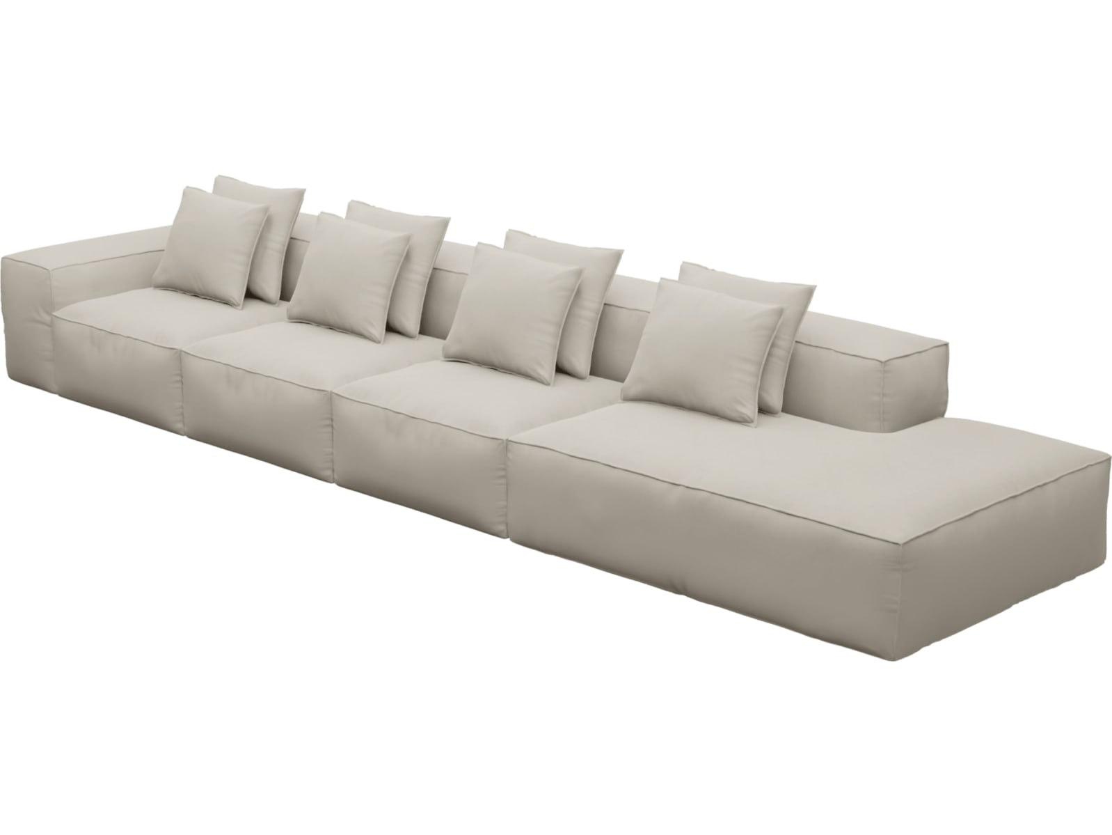 Riley Isla Sea Pearl Modular Sofa - 1x Arm, 3x Armless, 1x Right Terminal color Isla Sea Pearl