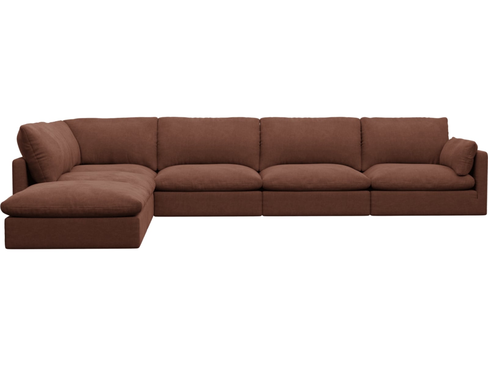 Willow Muse Rust Modular Sofa - 6 Seater LAF Terminal color Muse Rust