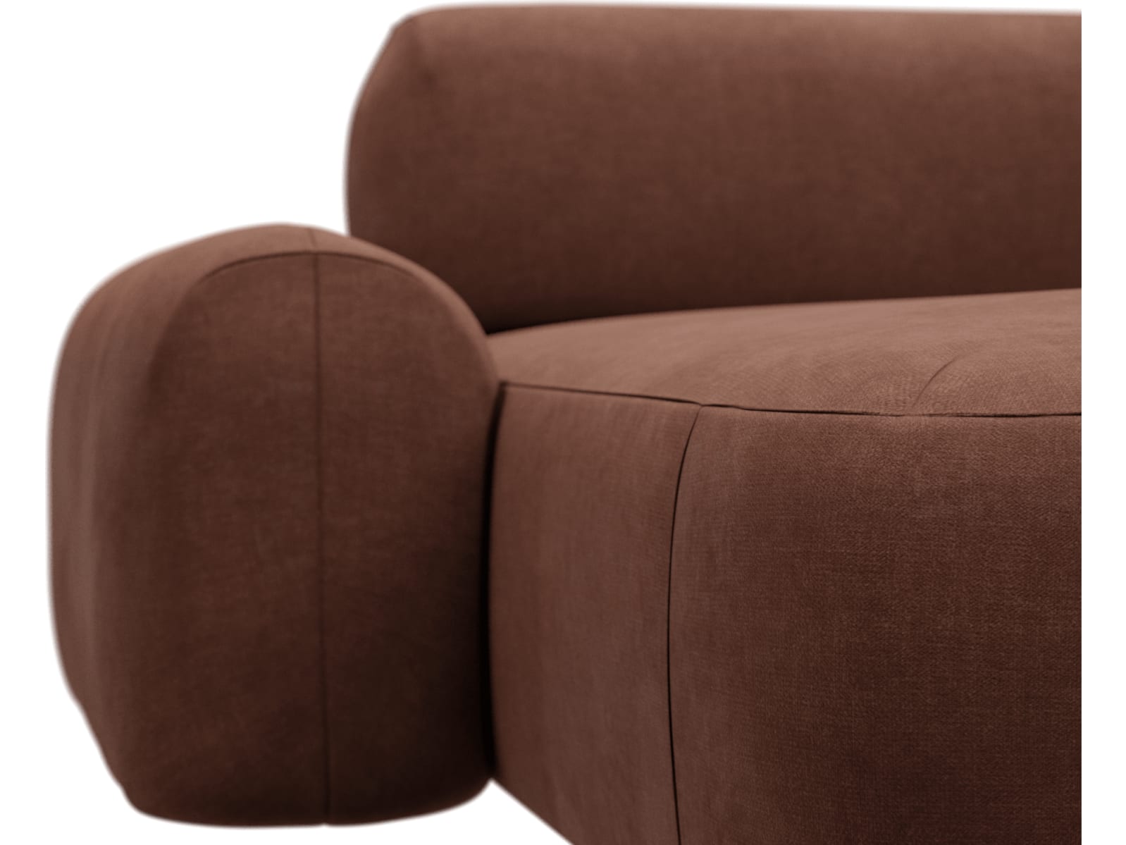 Beckett Muse Rust Chaise Sofa - 3 Seater color Muse Rust