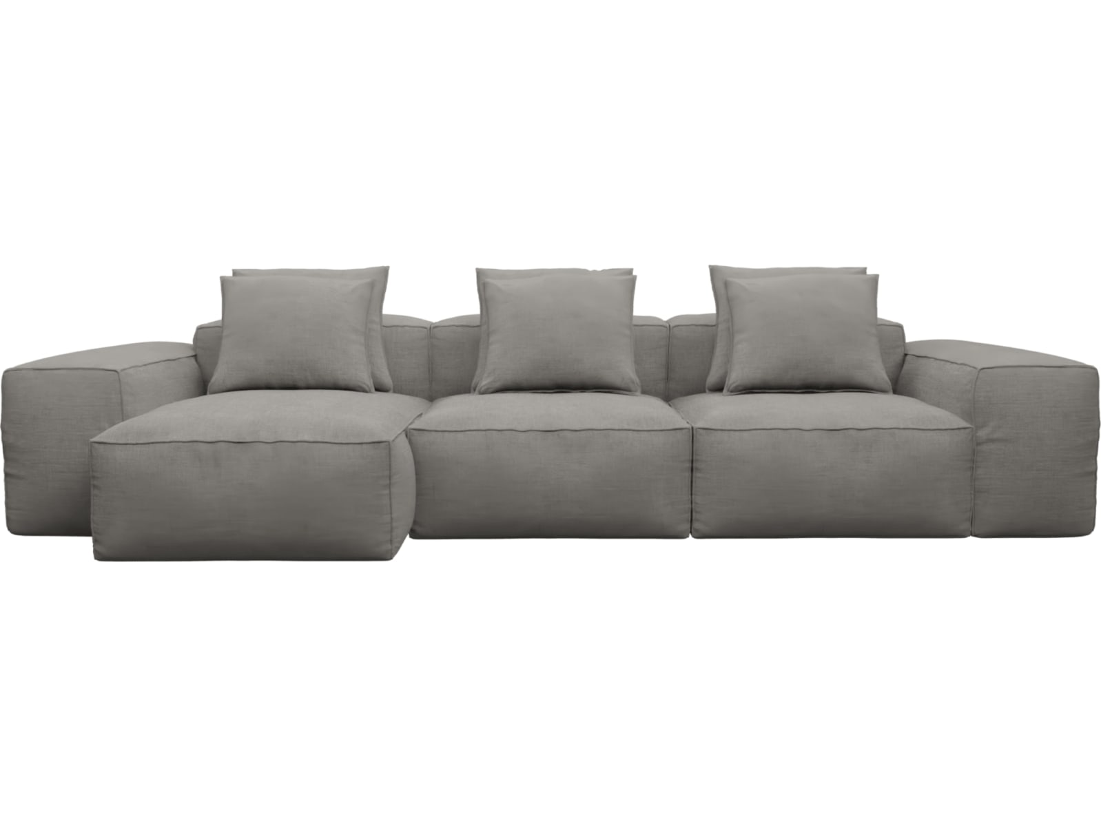 Riley Isla Soft Grey Modular Sofa - 3 Seater Chaise color Isla Soft Grey
