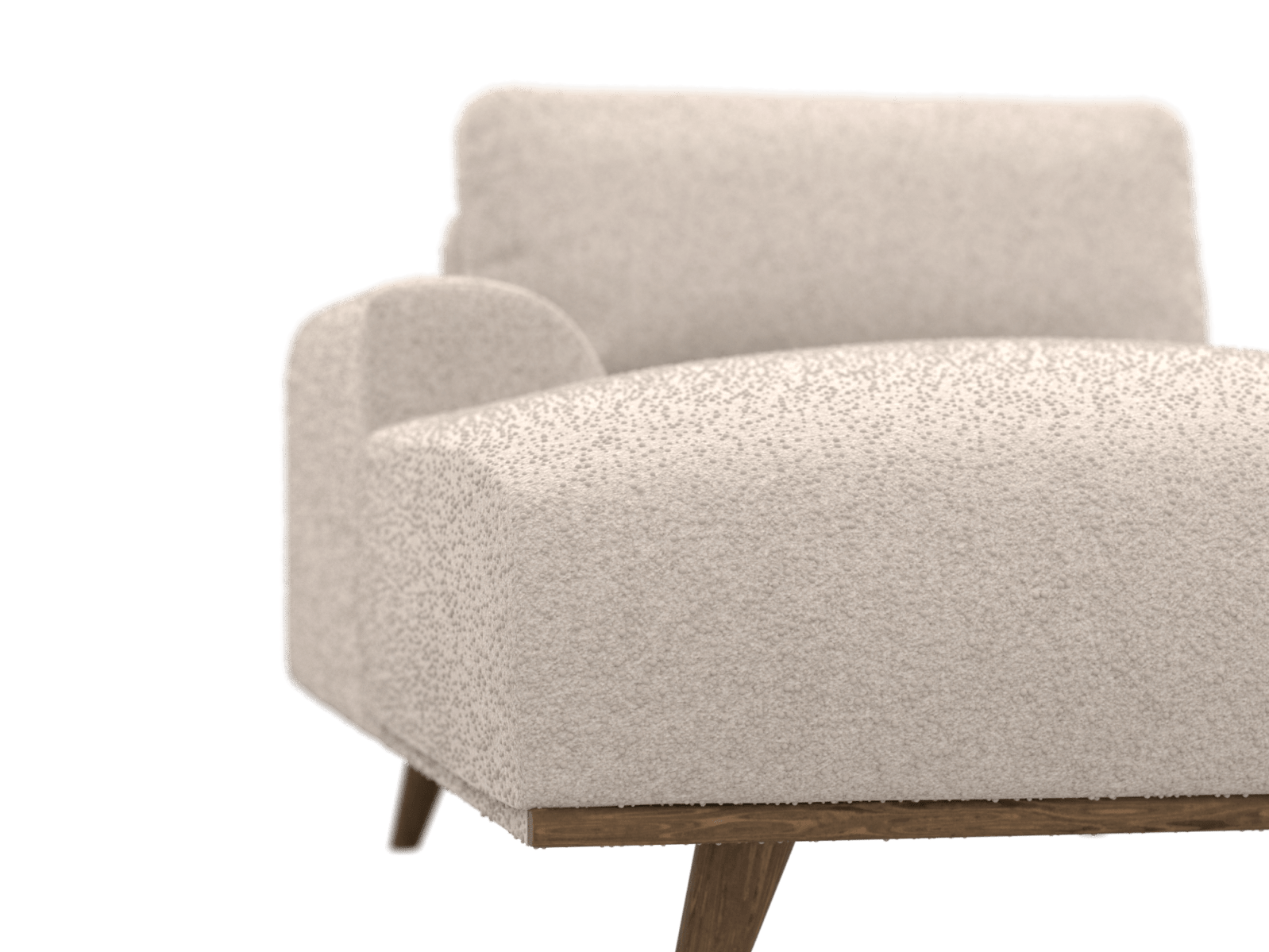 Dane Boucle Pumice Chaise Left Arm Facing Sofa Module color Boucle Pumice