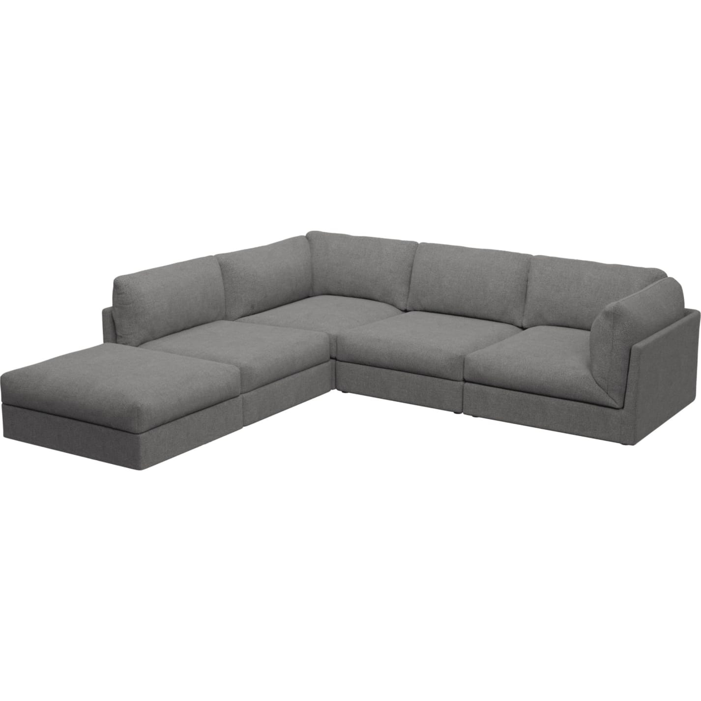 Finley California Slate Modular Sofa - 5 Seater LAF Terminal color California Slate