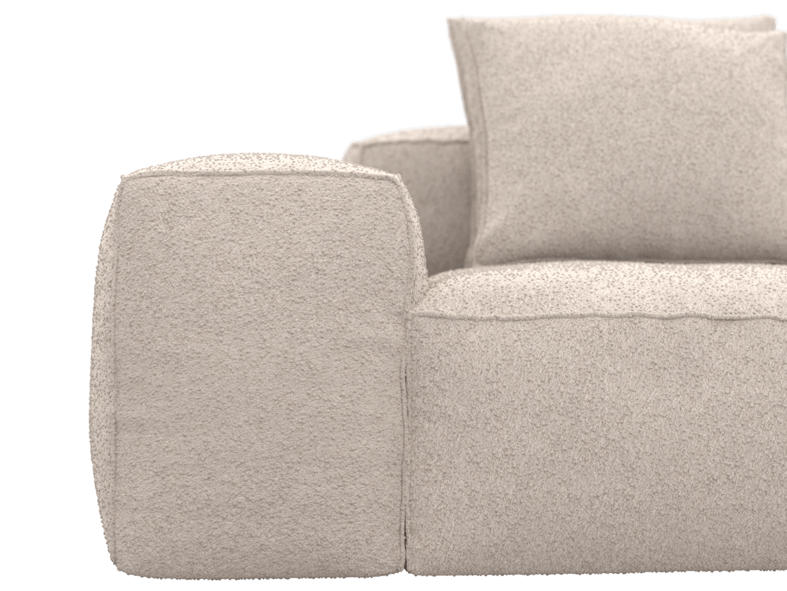 Riley Boucle Pumice 2 Seater Modular Sofa color Boucle Pumice