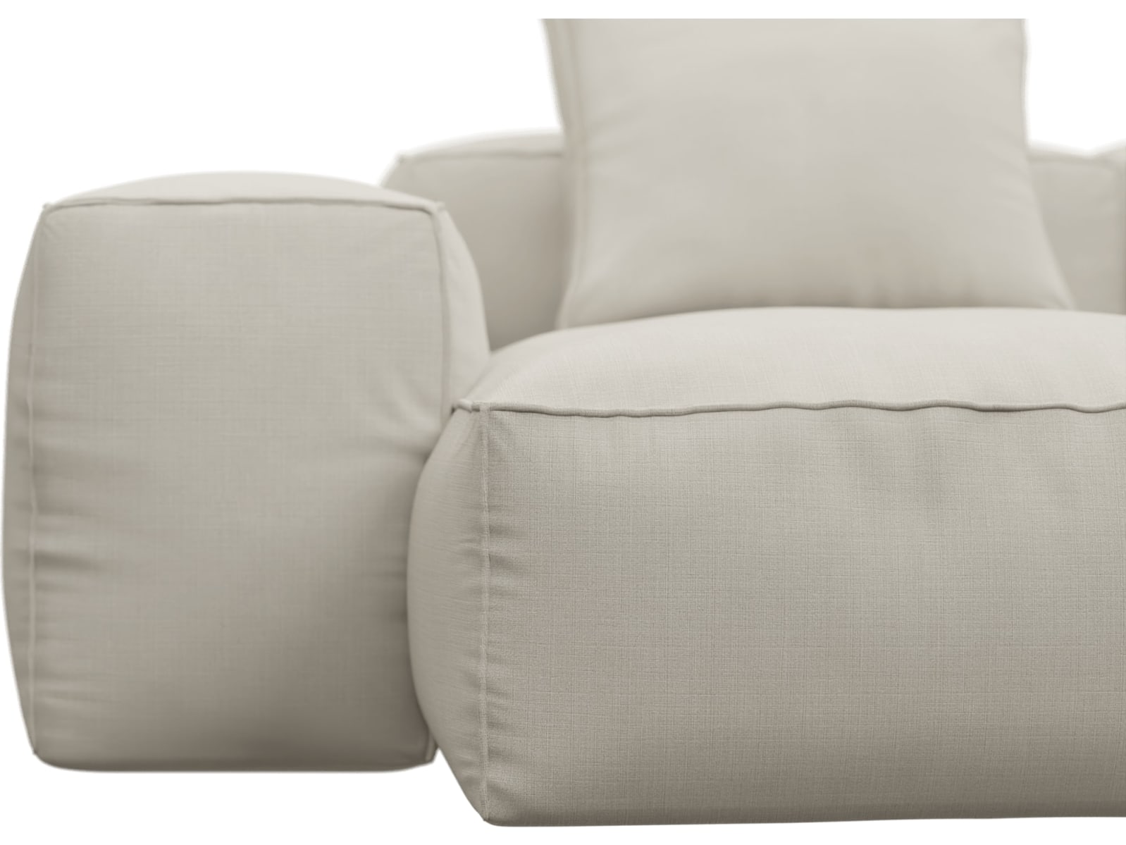 Riley Toorak Pearl Modular Sofa - 2 Seater Chaise color Toorak Pearl