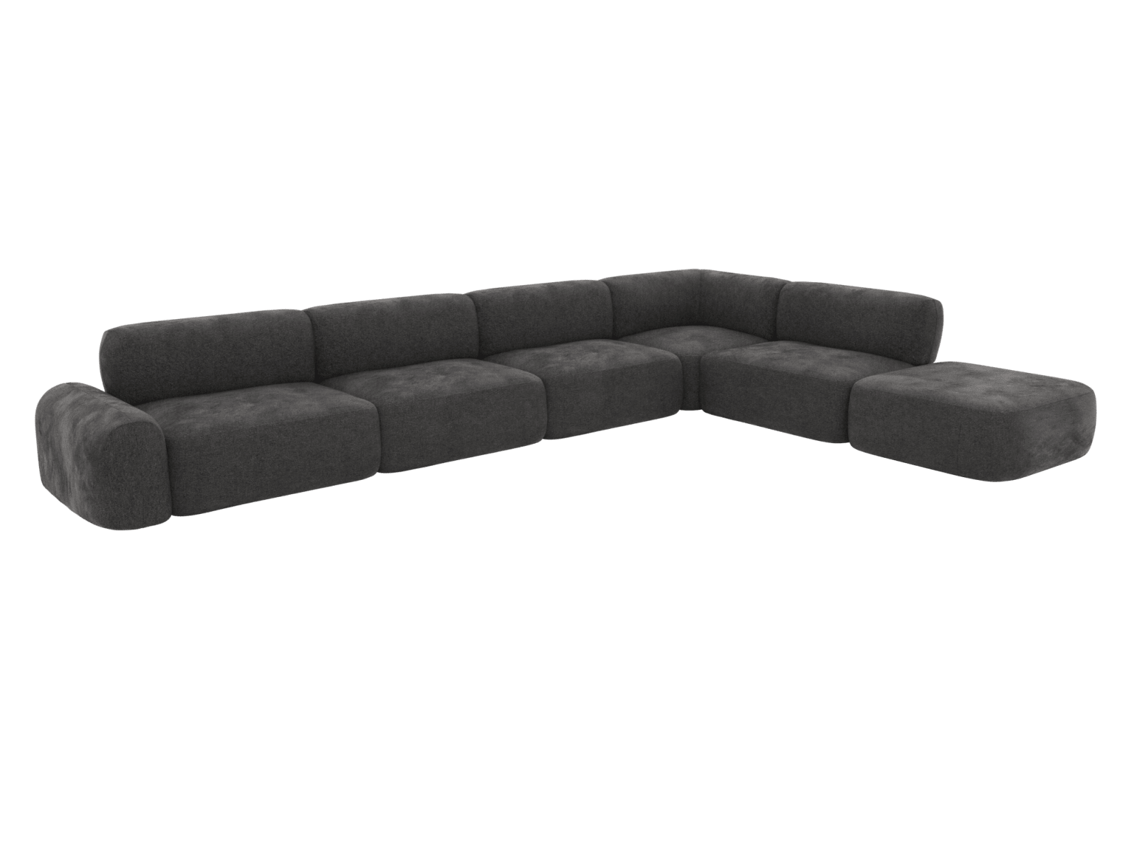 Beckett California Charcoal Modular Sofa - 7 Seater color California Charcoal