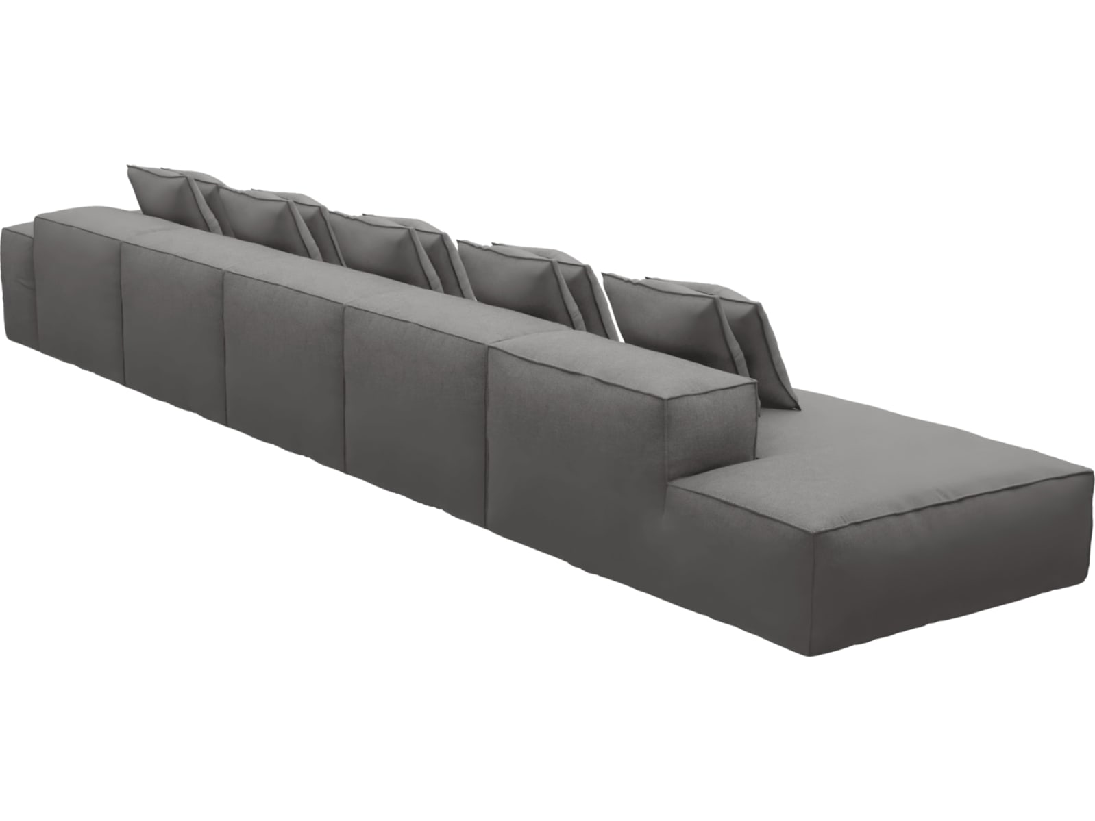 Riley California Slate Modular Sofa - 1x Arm, 4x Armless, 1x Left Terminal color California Slate