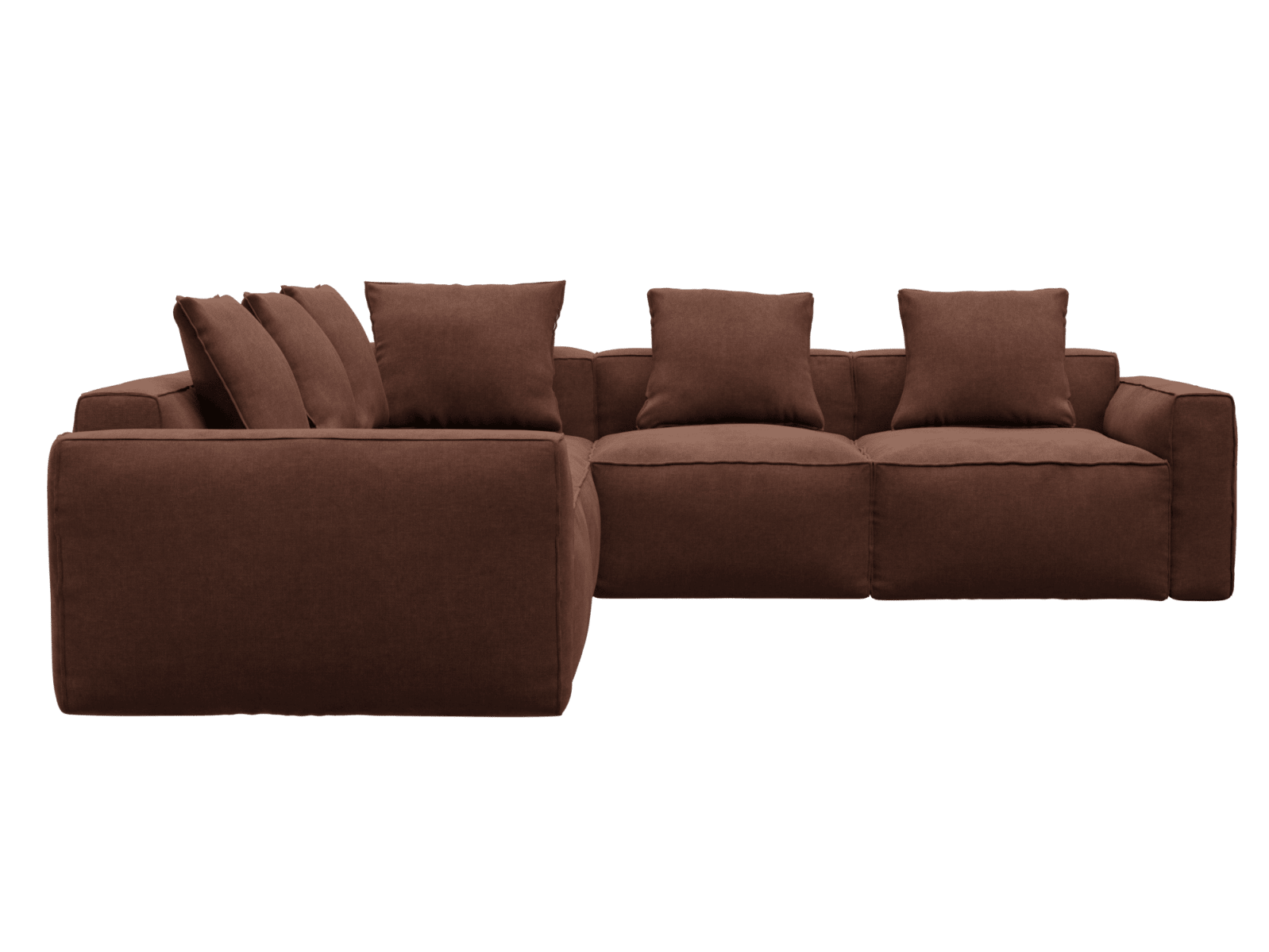 Riley Apt Muse Rust Corner Sofa - 5 Seater color Muse Rust