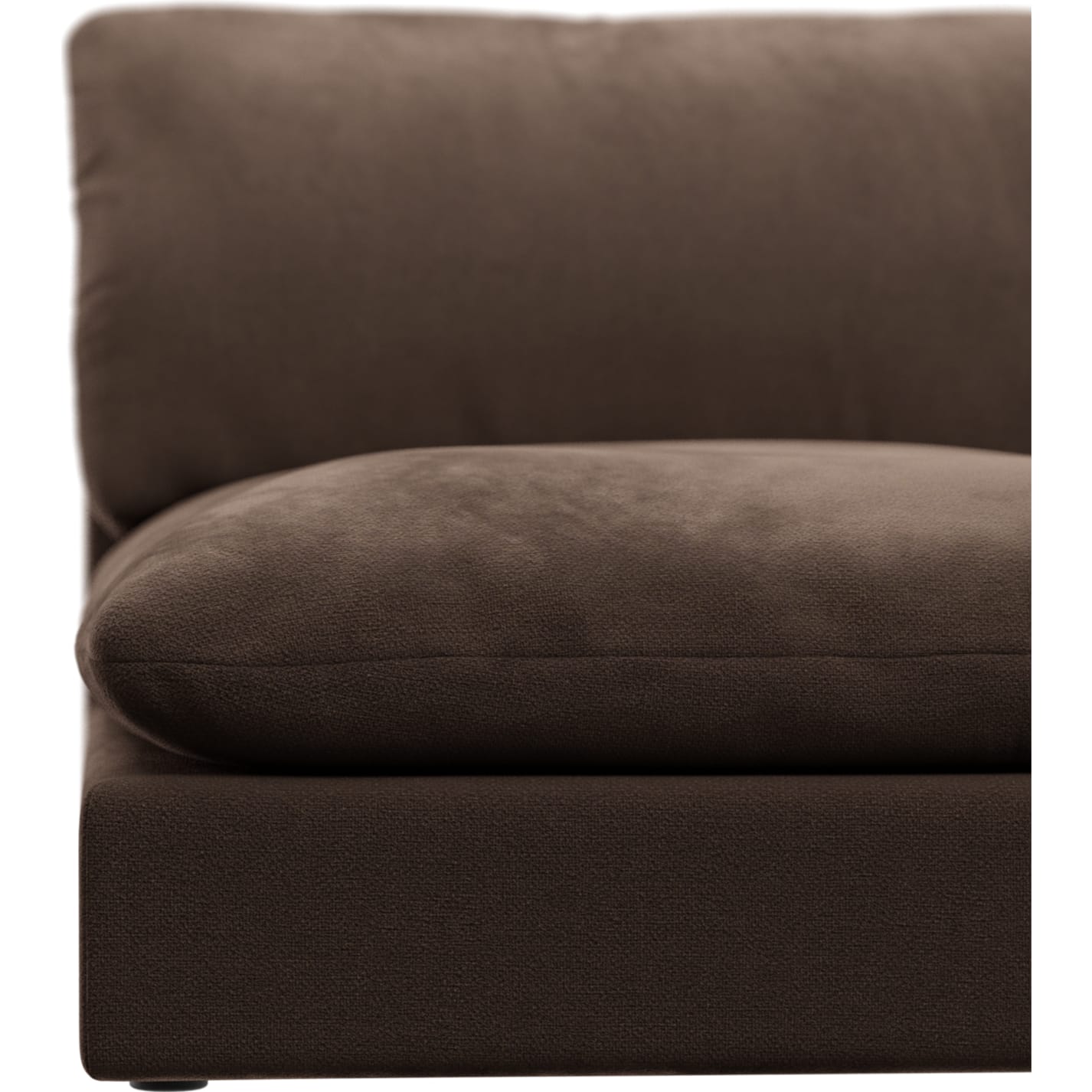 Ludlow Muse Chocolate Armless Sofa Chair Module color Muse Chocolate