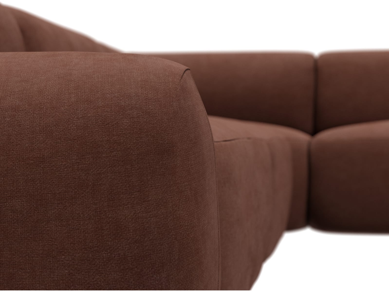 Beckett Muse Rust Modular Corner Sofa - 7 Piece color Muse Rust