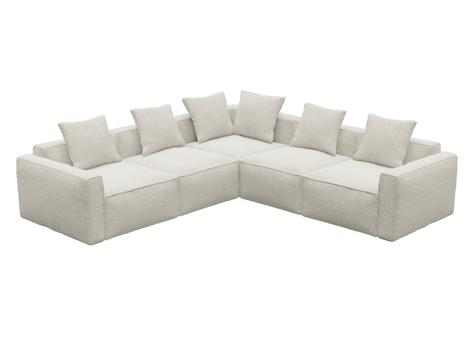Riley Apt Boucle Ivory Corner Sofa - 5 Seater color Boucle Ivory