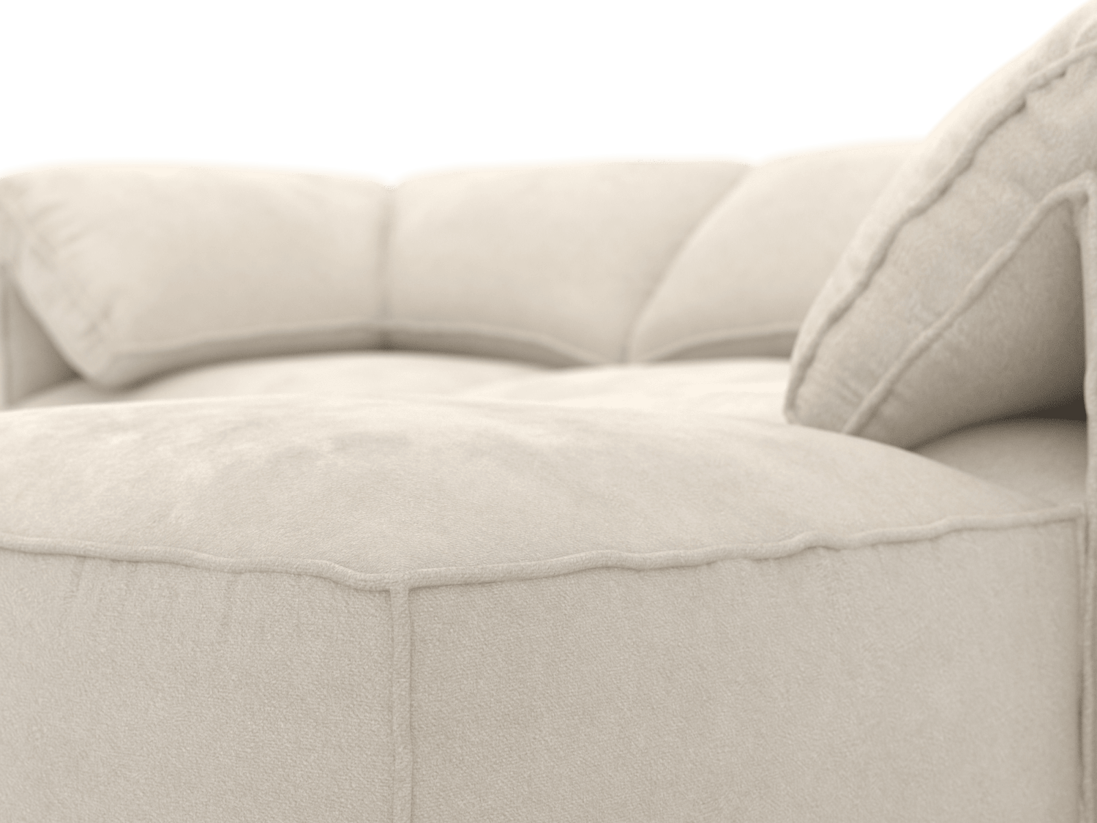Kai Muse Flax Modular Sofa with Ottoman - 4 Seater color Muse Flax