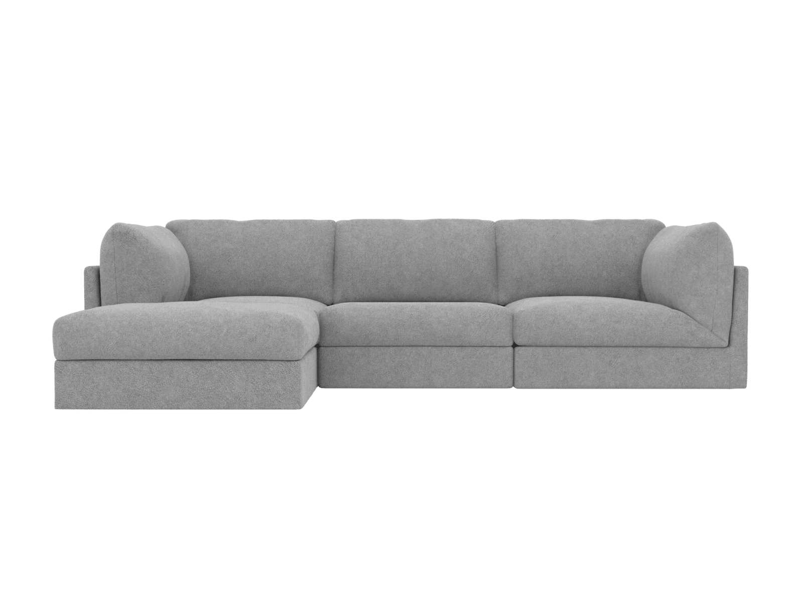 Finley California Slate Modular Sofa with Ottoman - 3 Seater color California Slate