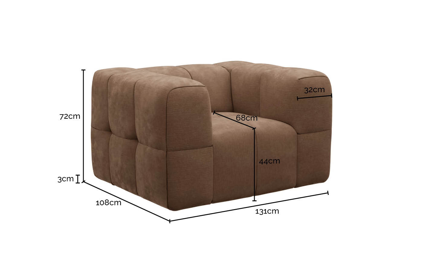 Lucello Armchair Boucle Pumice color Boucle Pumice