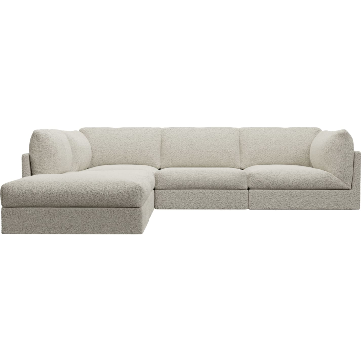 Finley Boucle Ivory Modular Sofa - 5 Seater LAF Terminal color Boucle Ivory