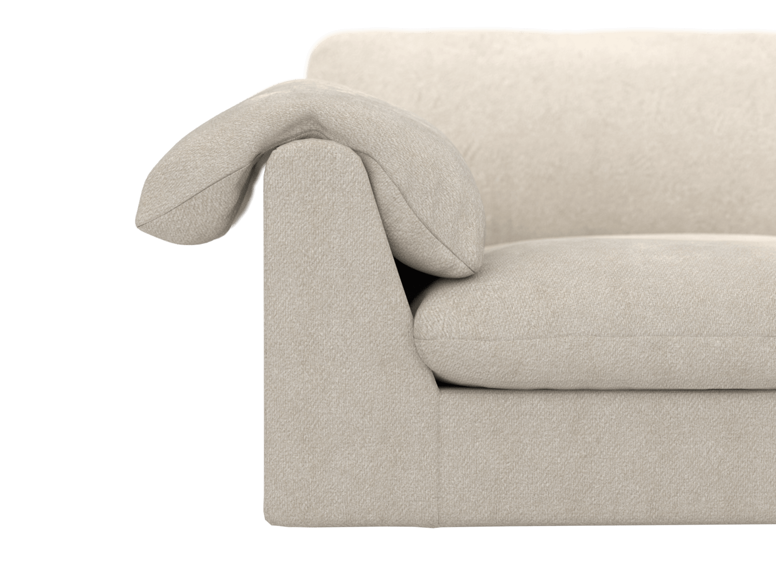 Ludlow Muse Flax Left Arm Facing Chair Module color Muse Flax