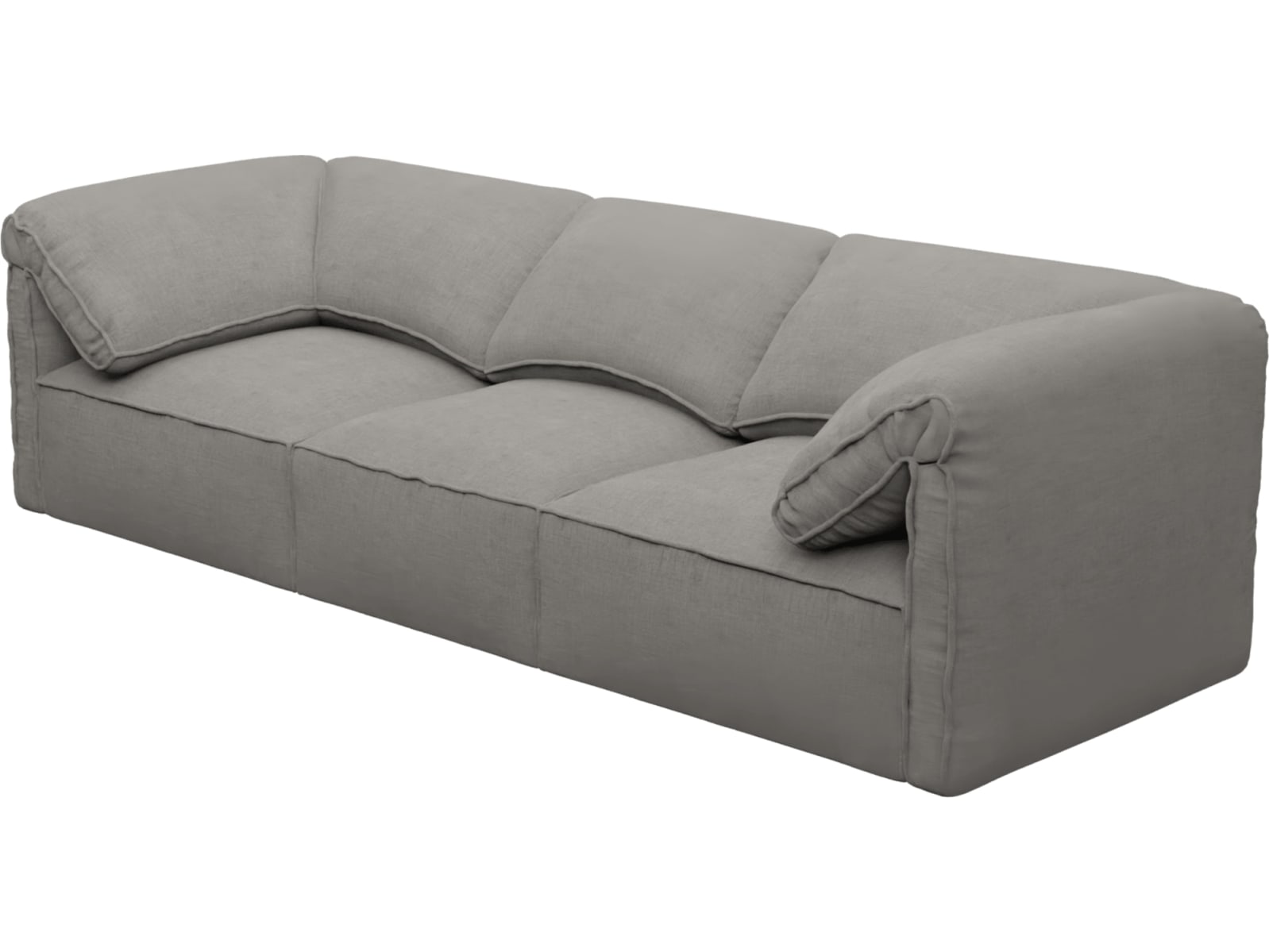Kai Isla Soft Grey Modular Sofa - 3 Seater color Isla Soft Grey