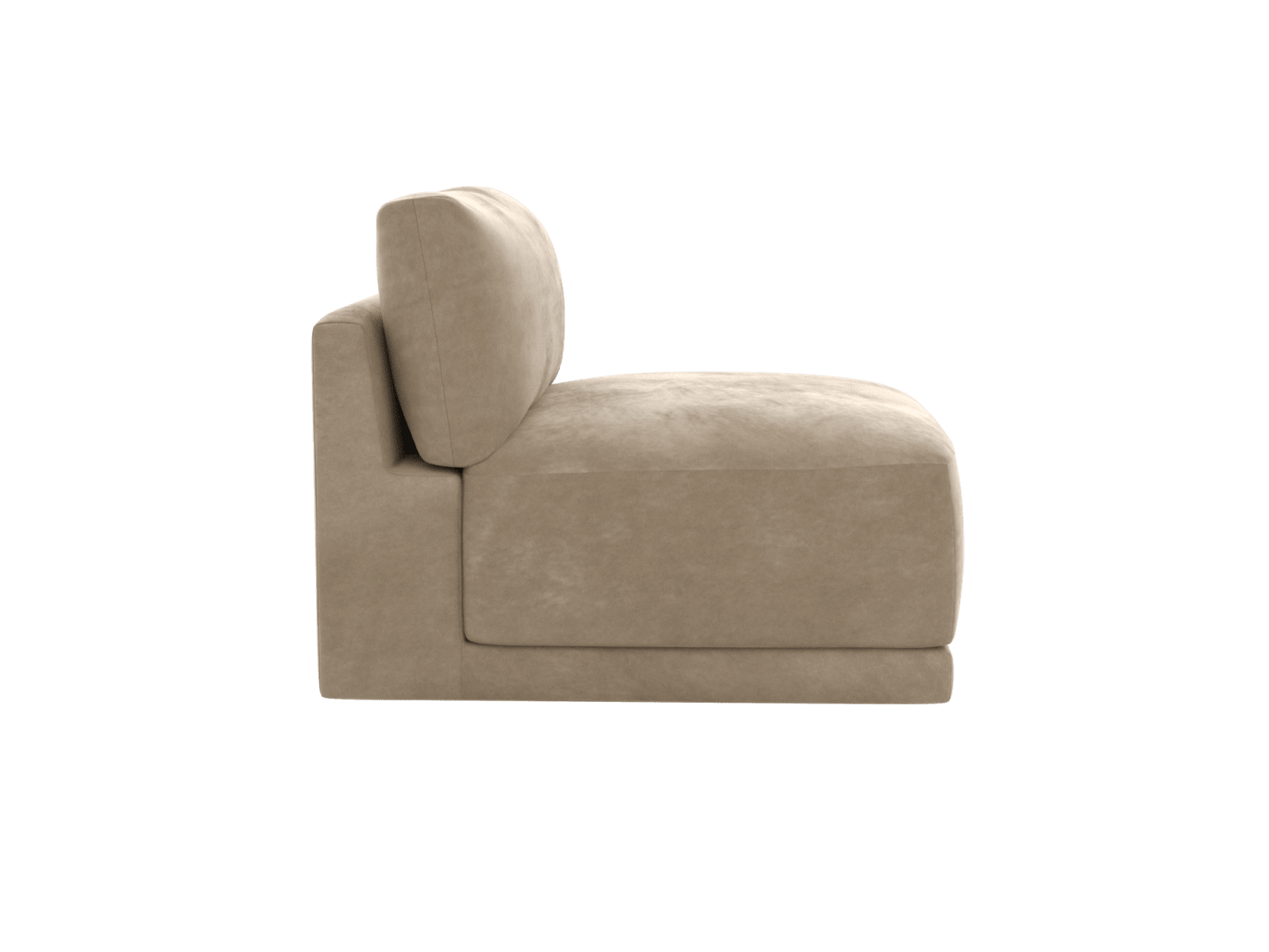 Haven Muse Soft Brown 1 Seater Armless Sofa Module color Muse Soft Brown