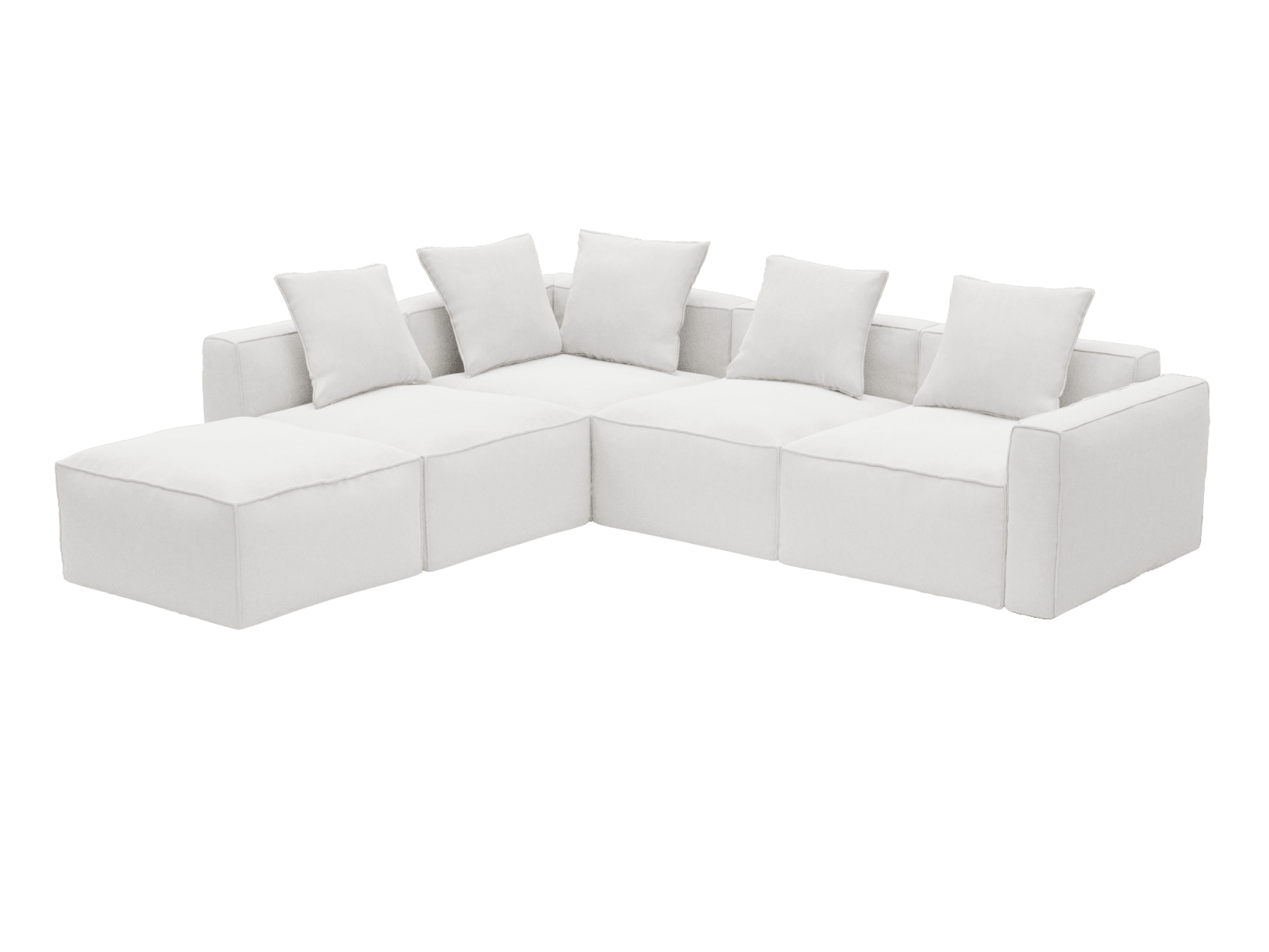 Riley Apt Muse Frost Sofa - 5 Seater LAF Terminal color Muse Frost