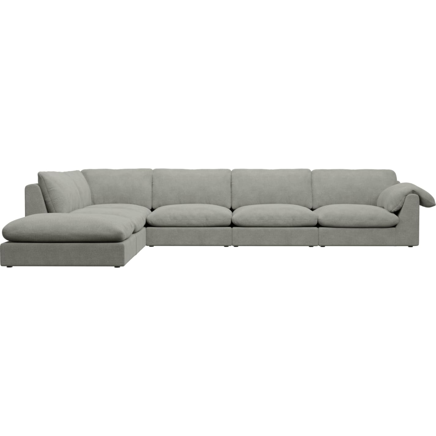 Ludlow Toorak Pebble Modular Sofa LAF Terminal - 6 Seater color Toorak Pebble