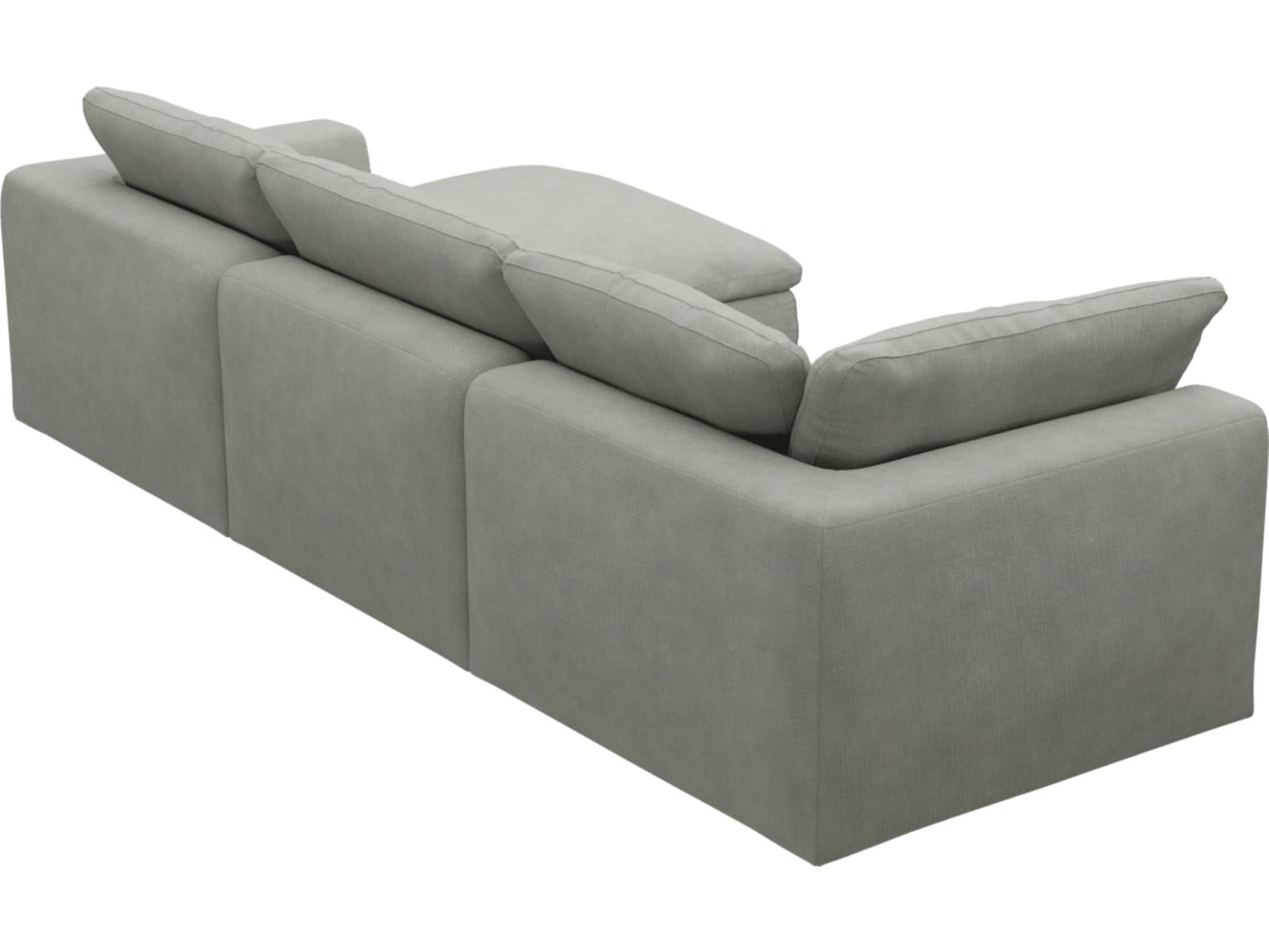 Cloud Deep Toorak Pebble Modular Sofa - 3 Seater Chaise color Toorak Pebble