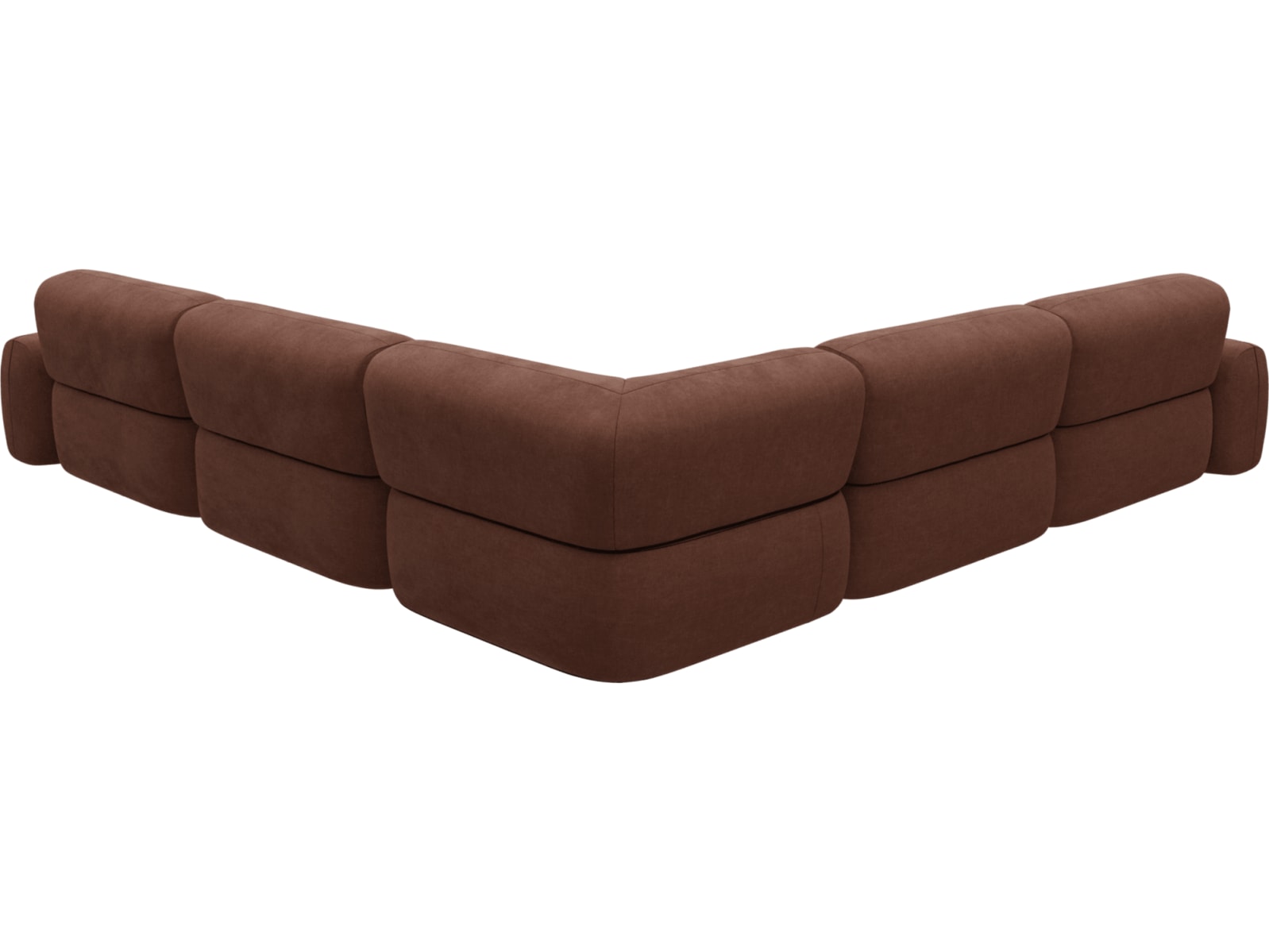 Beckett Muse Rust Modular Corner Sofa - 7 Piece color Muse Rust