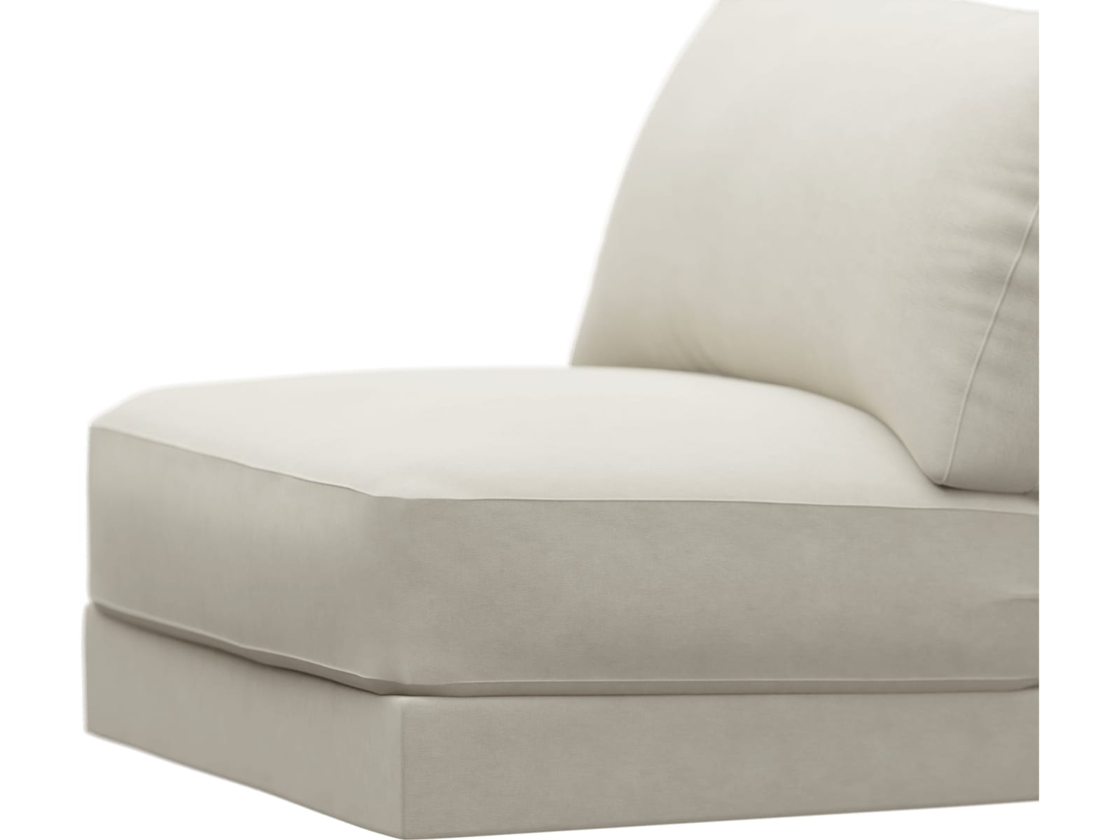 Monica Muse Flax Armless Sofa Chair Module color Muse Flax