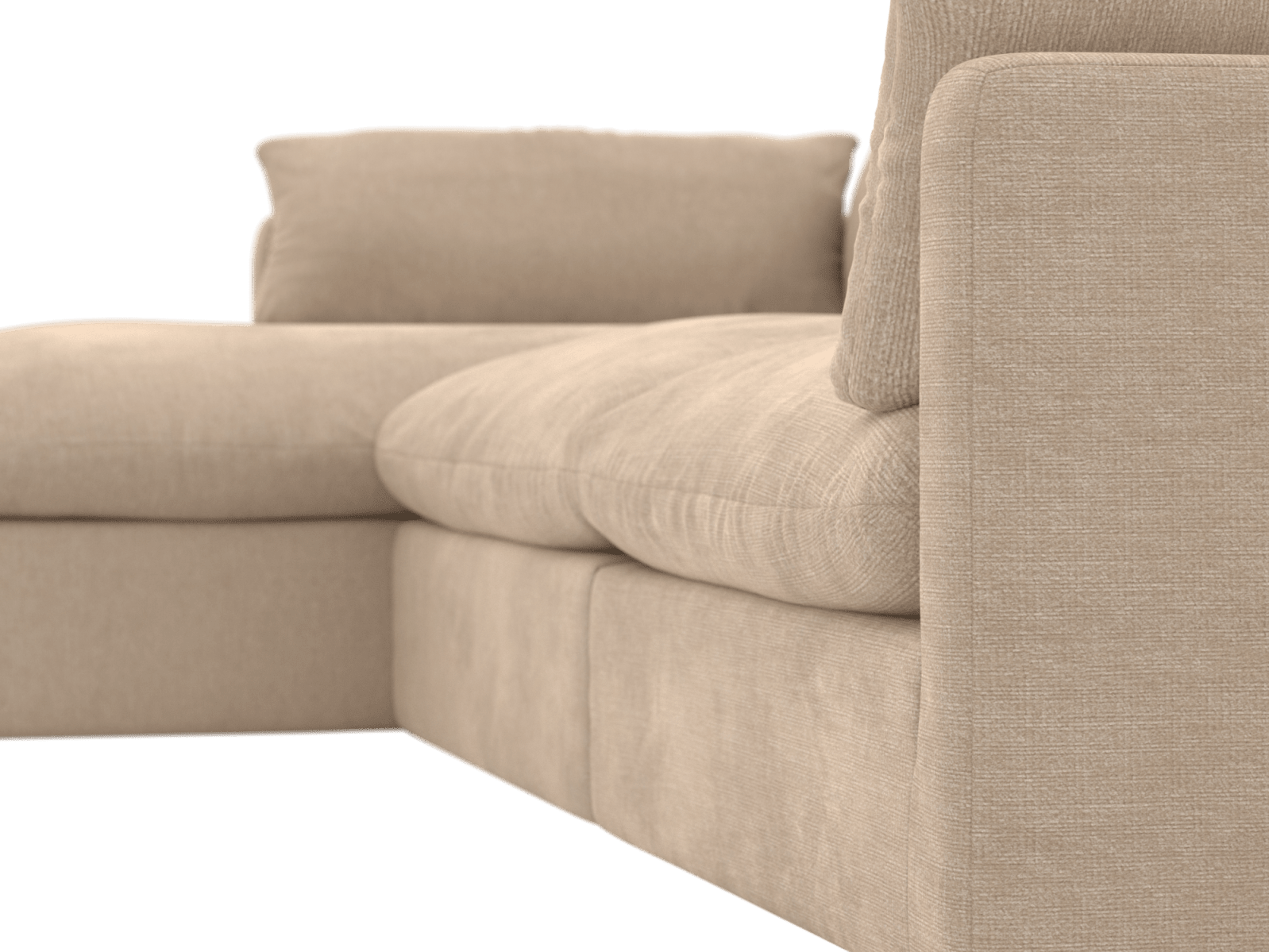 Willow Muse Driftwood Chaise Sofa - 3 Seater color Muse Driftwood