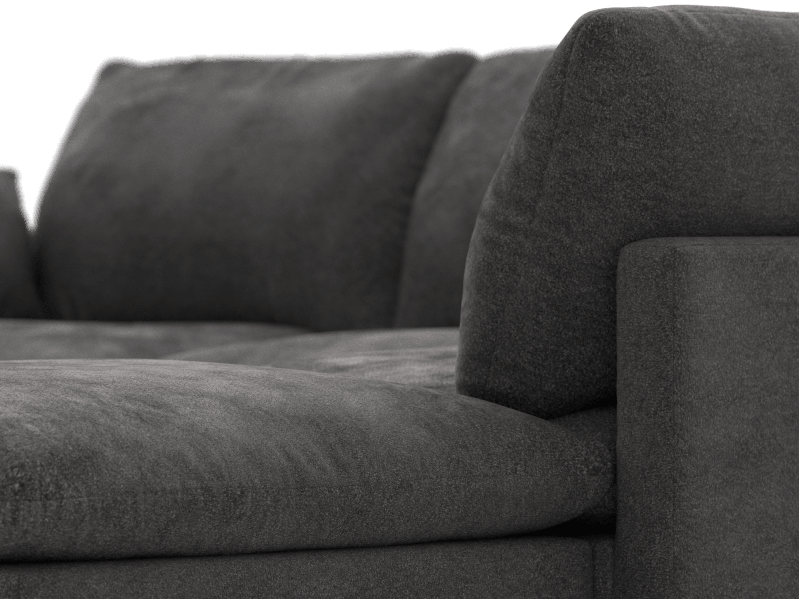 Willow California Charcoal Modular Sofa - 5 Seater RAF Terminal color California Charcoal