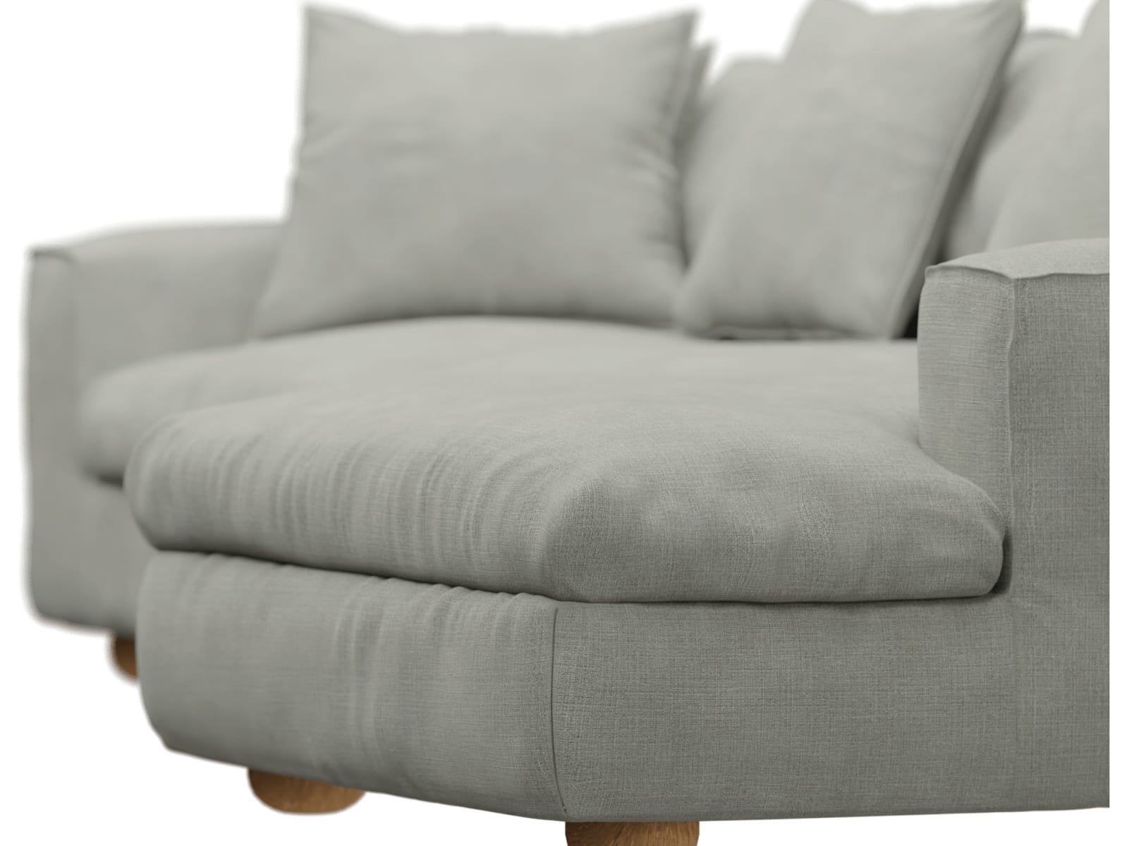 Tully Toorak Pebble Chaise Sofa - 3 Seater color Toorak Pebble