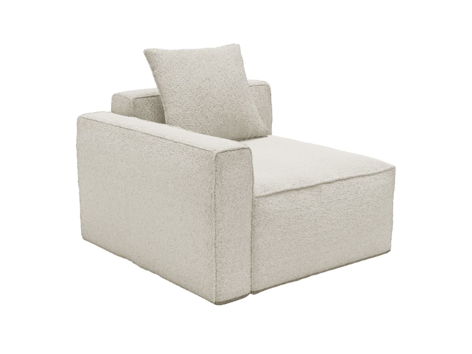 Riley Apt Boucle Ivory Left Arm Facing Chair Module color Boucle Ivory