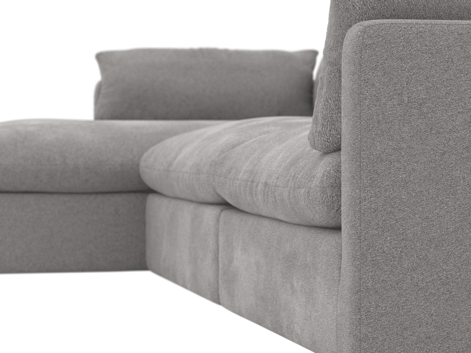 Willow Toorak Pebble Chaise Sofa - 3 Seater color Toorak Pebble