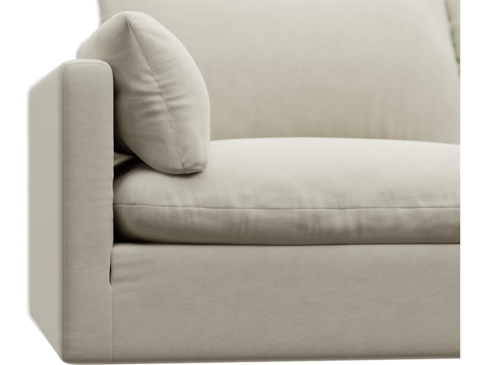 Willow Muse Flax Chaise Sofa - 3 Seater color Muse Flax