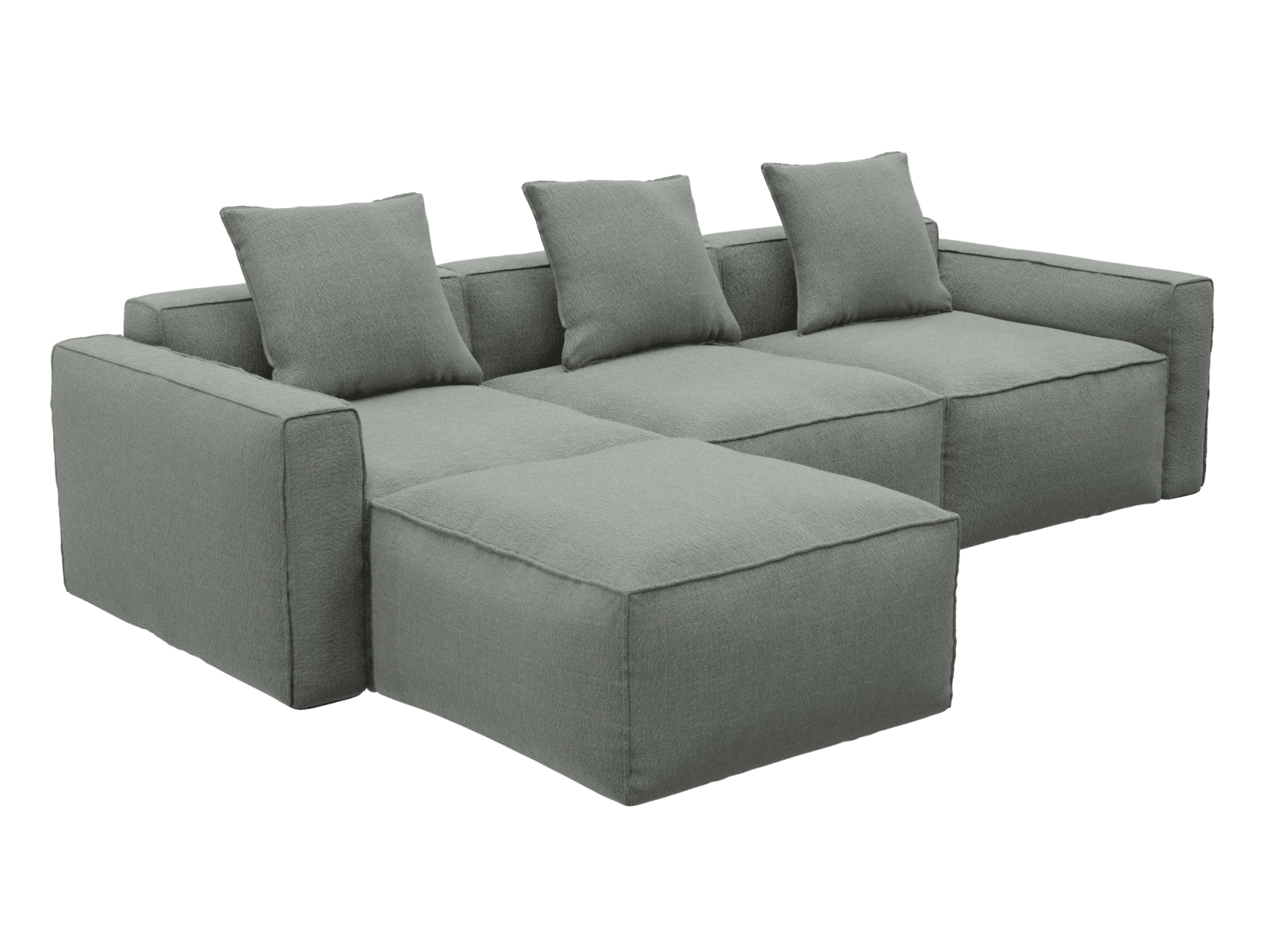 Riley Apt Tribute Storm Sofa - 3 Seater and Ottoman color Tribute Storm