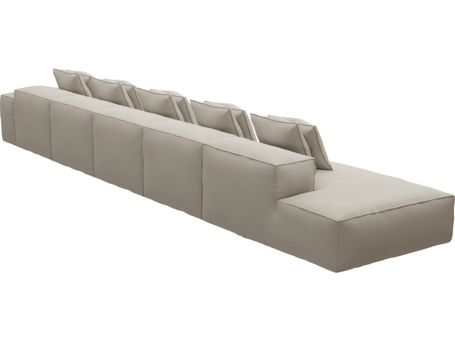 Riley Isla Sea Pearl Modular Sofa - 1x Arm, 4x Armless, 1x Left Terminal color Isla Sea Pearl