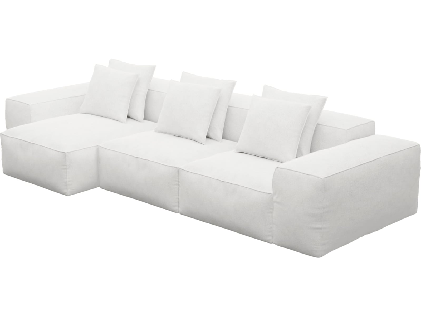 Riley Noa Fog Modular Sofa - 3 Seater Chaise color Noa Fog