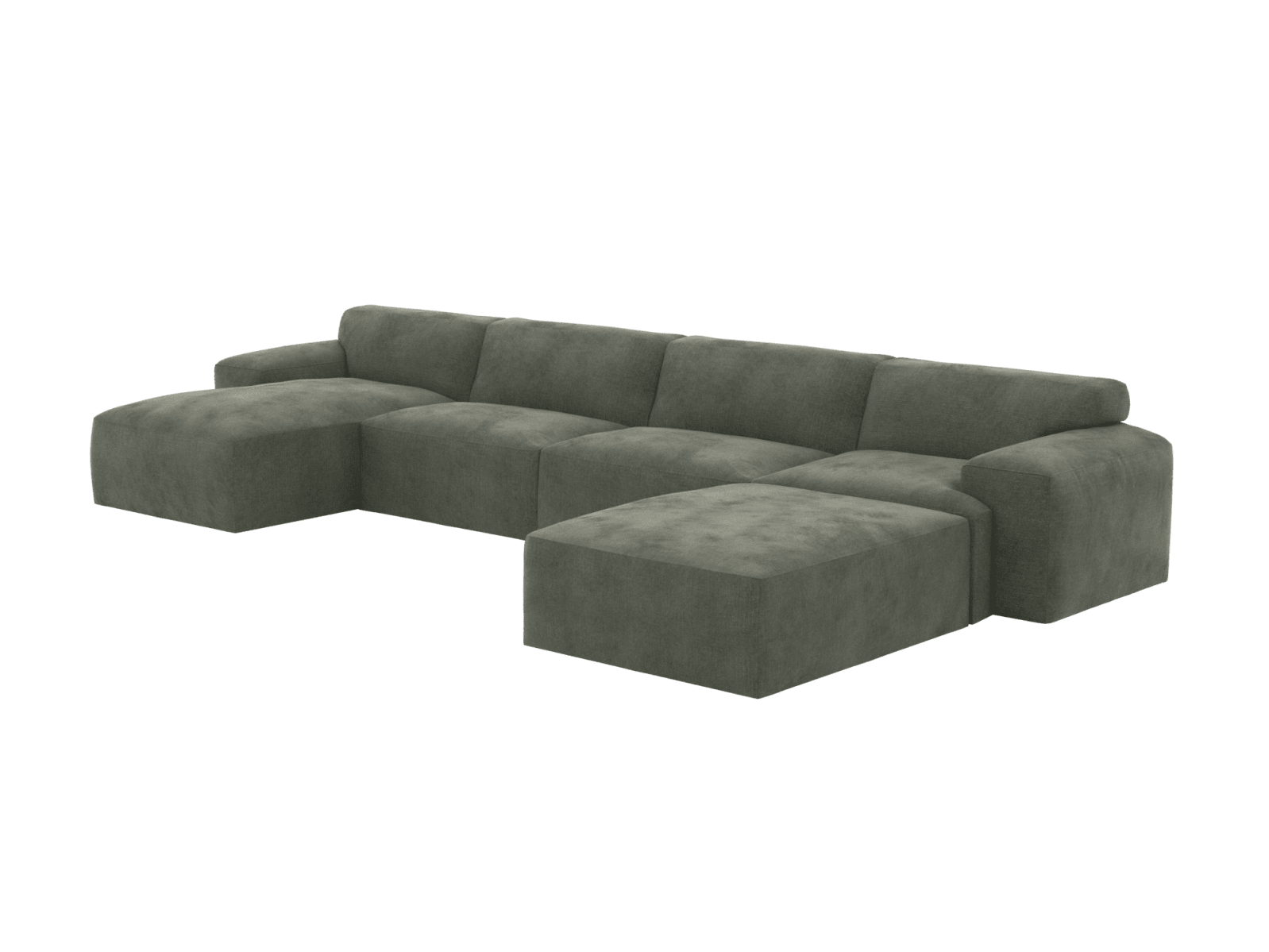 Copenhagen Tribute Dark Jade Chaise Sofa - 5 Seater U Shaped Modular color Tribute Dark Jade