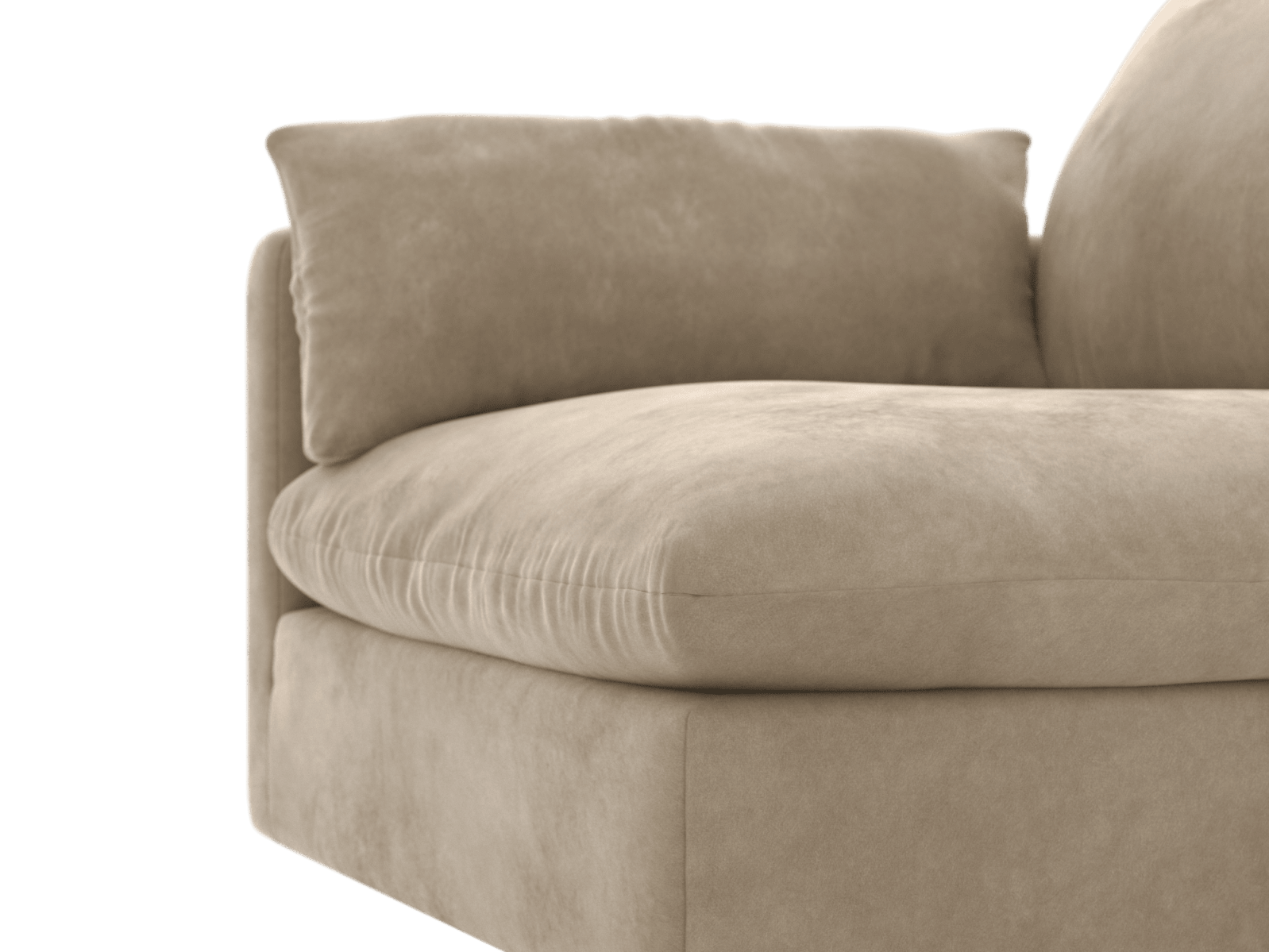 Willow Muse Soft Brown 1 Seat Left Arm Facing Sofa Module color Muse Soft Brown
