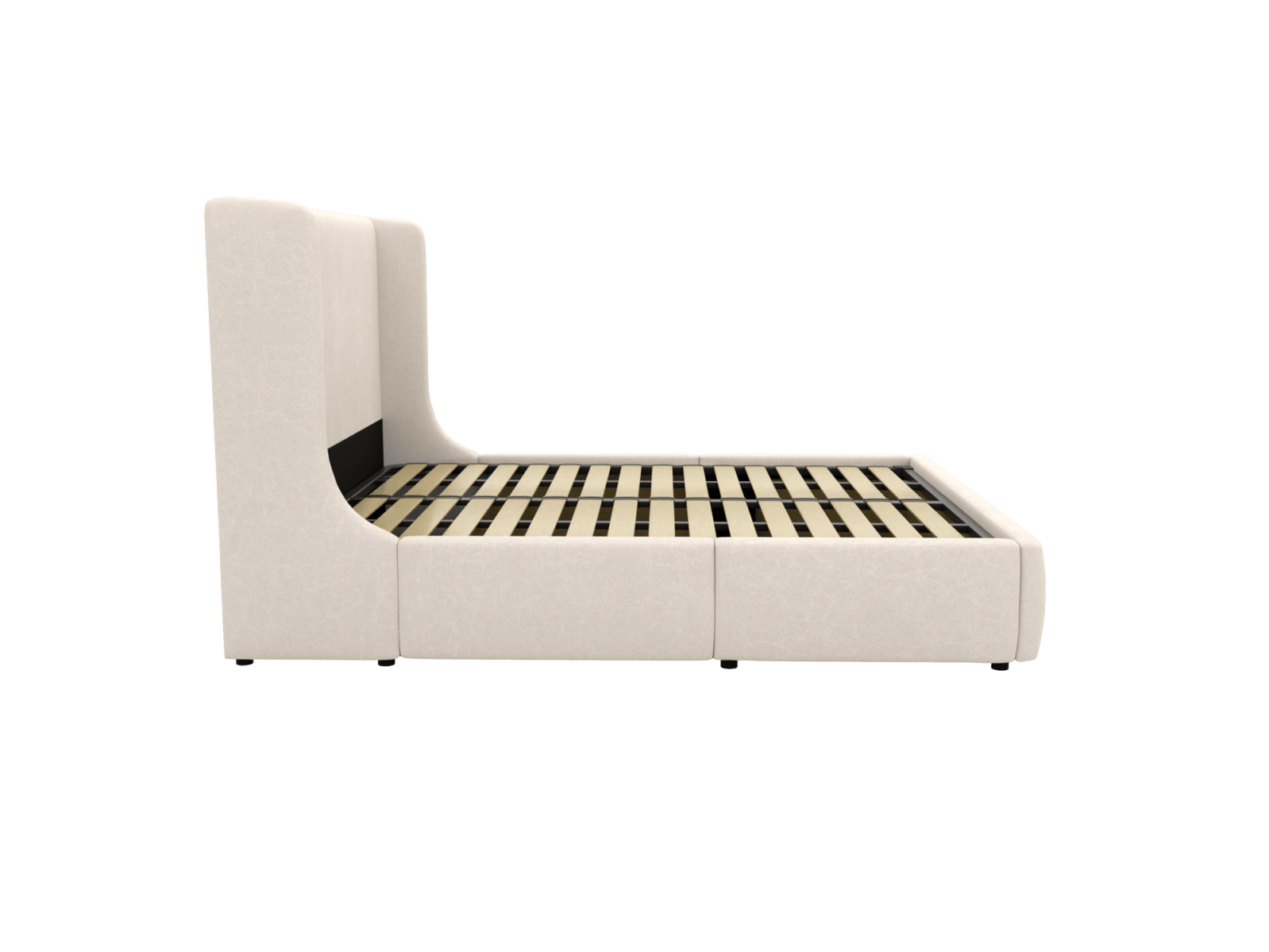 Lucy Drawer Bed View Cream color View Cream