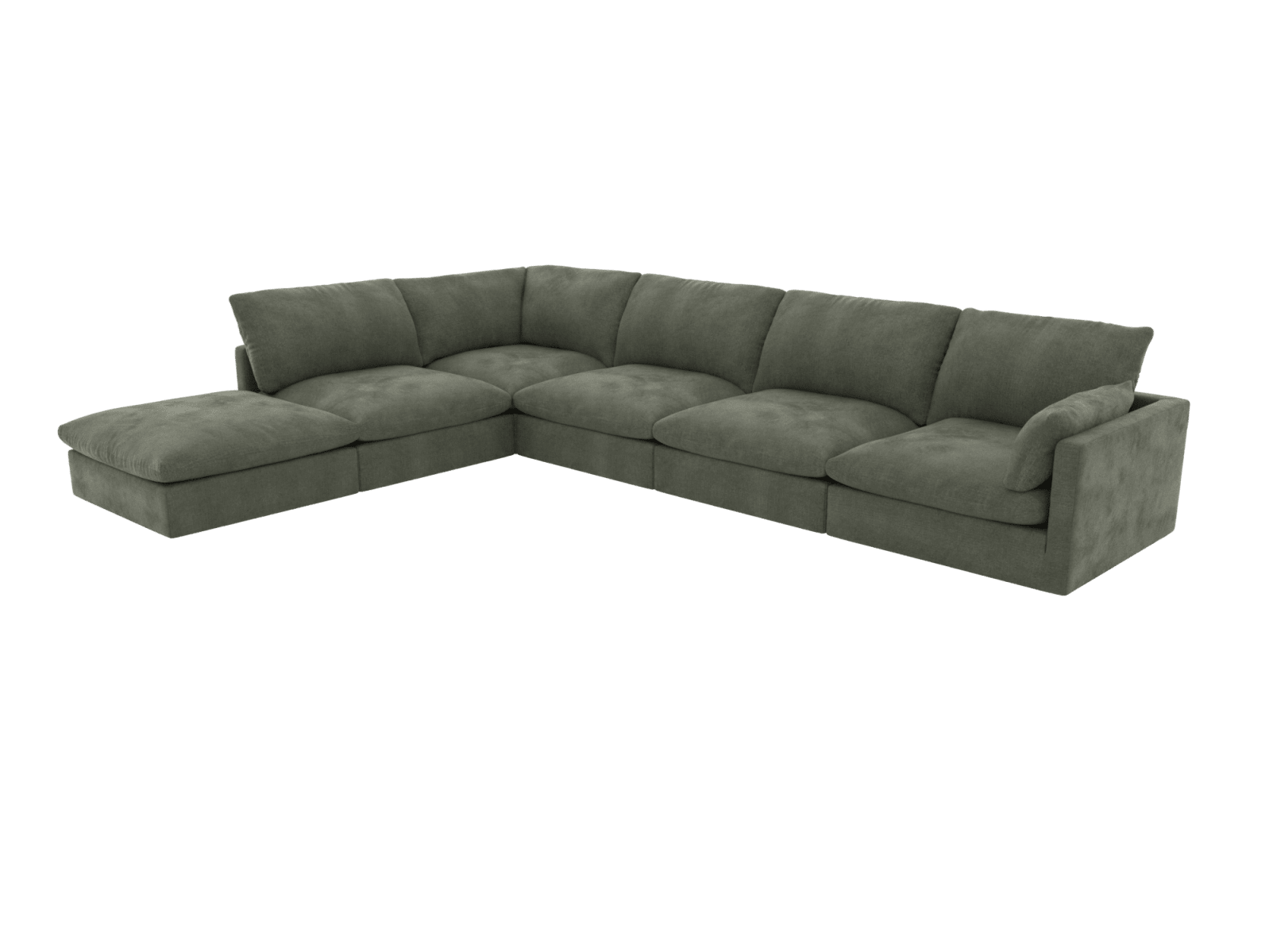Willow Tribute Dark Jade Modular Sofa LAF Terminal - 6 Seater color Tribute Dark Jade