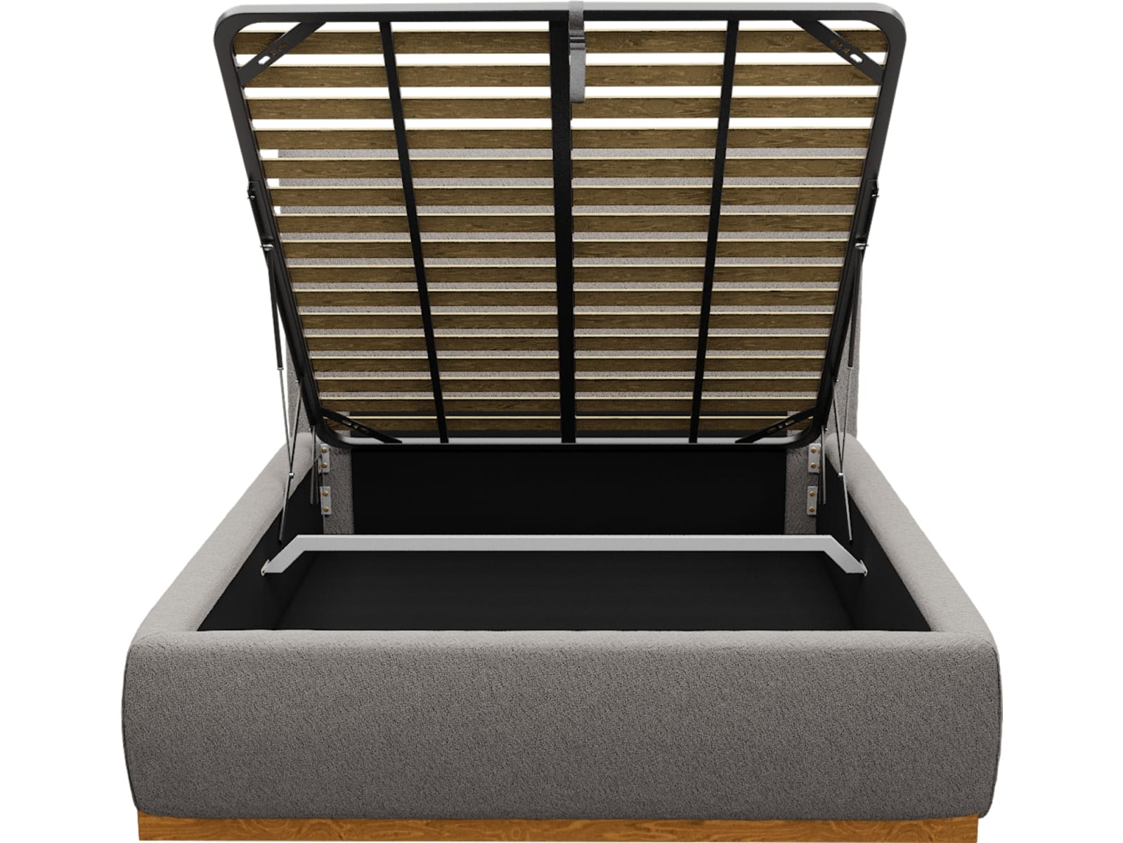 Haven Dark Gas Lift Bed Boucle Pumice color Boucle Pumice