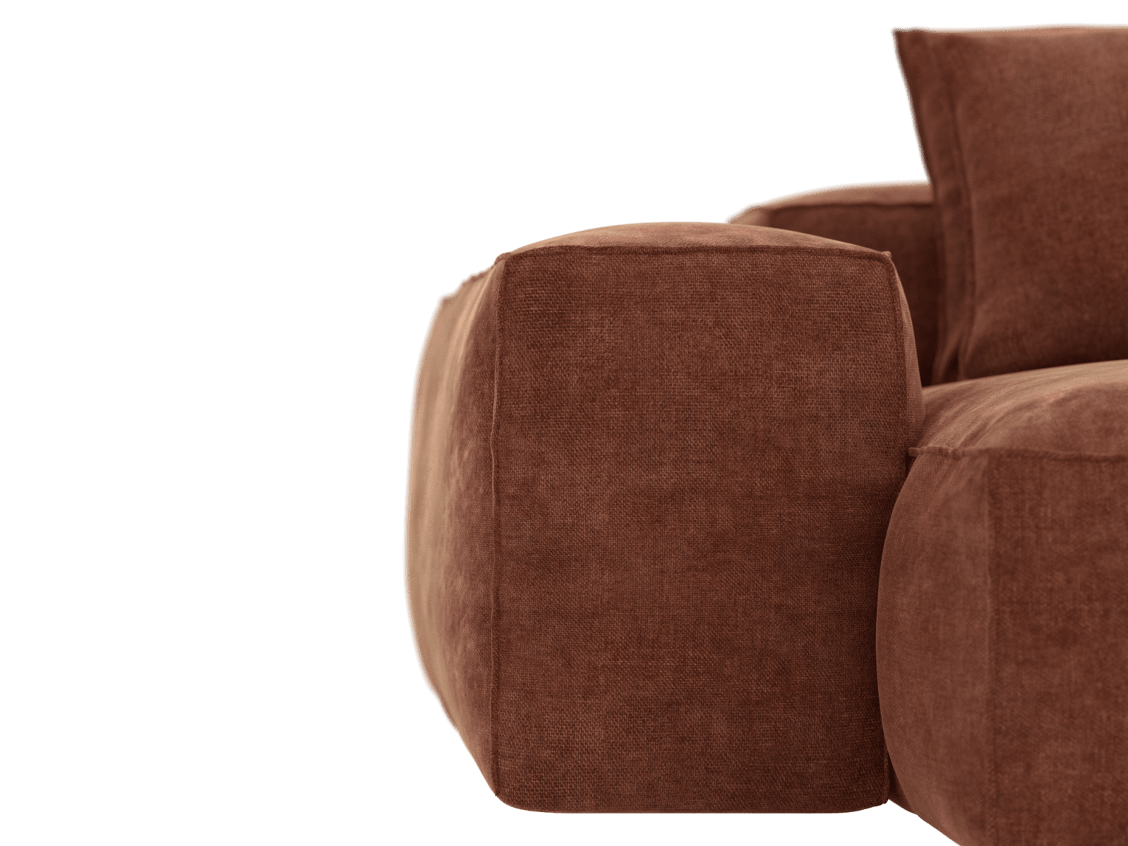 Riley Muse Rust 3 Seater Modular Chaise Sofa color Muse Rust