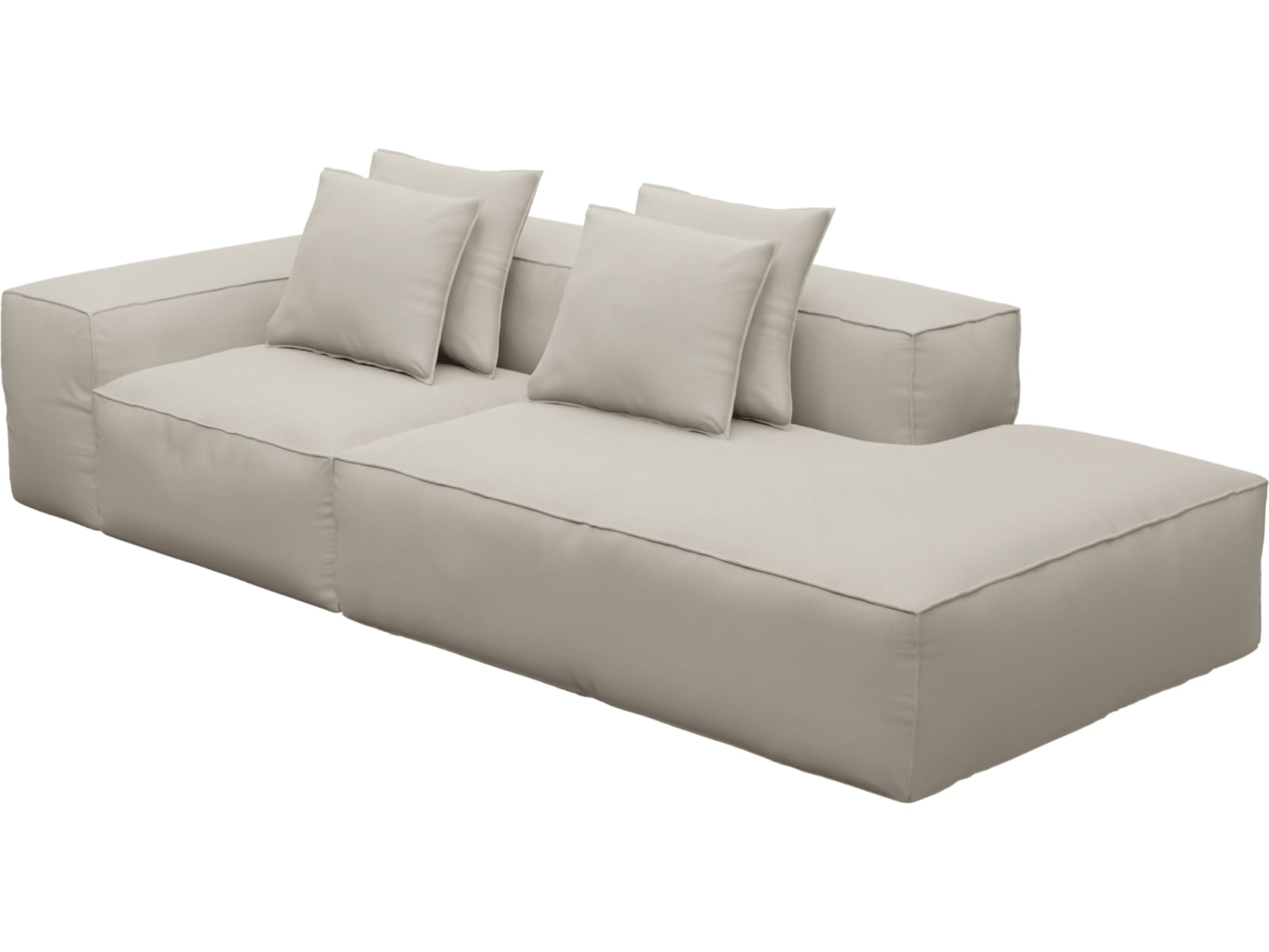Riley Isla Sea Pearl Modular Sofa - 1x Arm, 1x Armless, 1x Right Terminal color Isla Sea Pearl