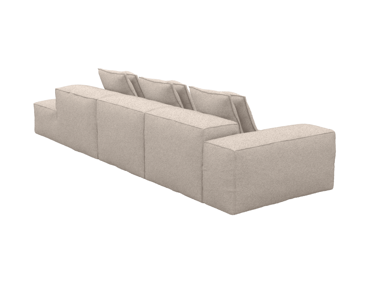 Riley Boucle Pumice 4 Seater Terminal Right Modular Sofa color Boucle Pumice