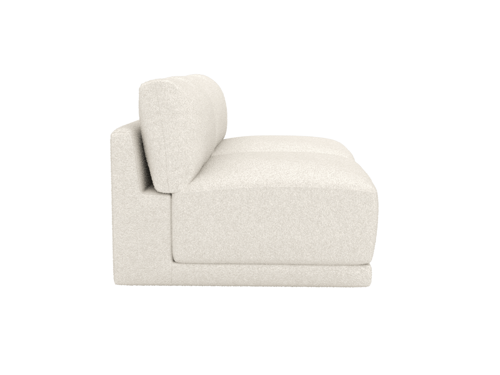 Haven Boucle Ivory 2 Seater Armless Sofa Module color Boucle Ivory