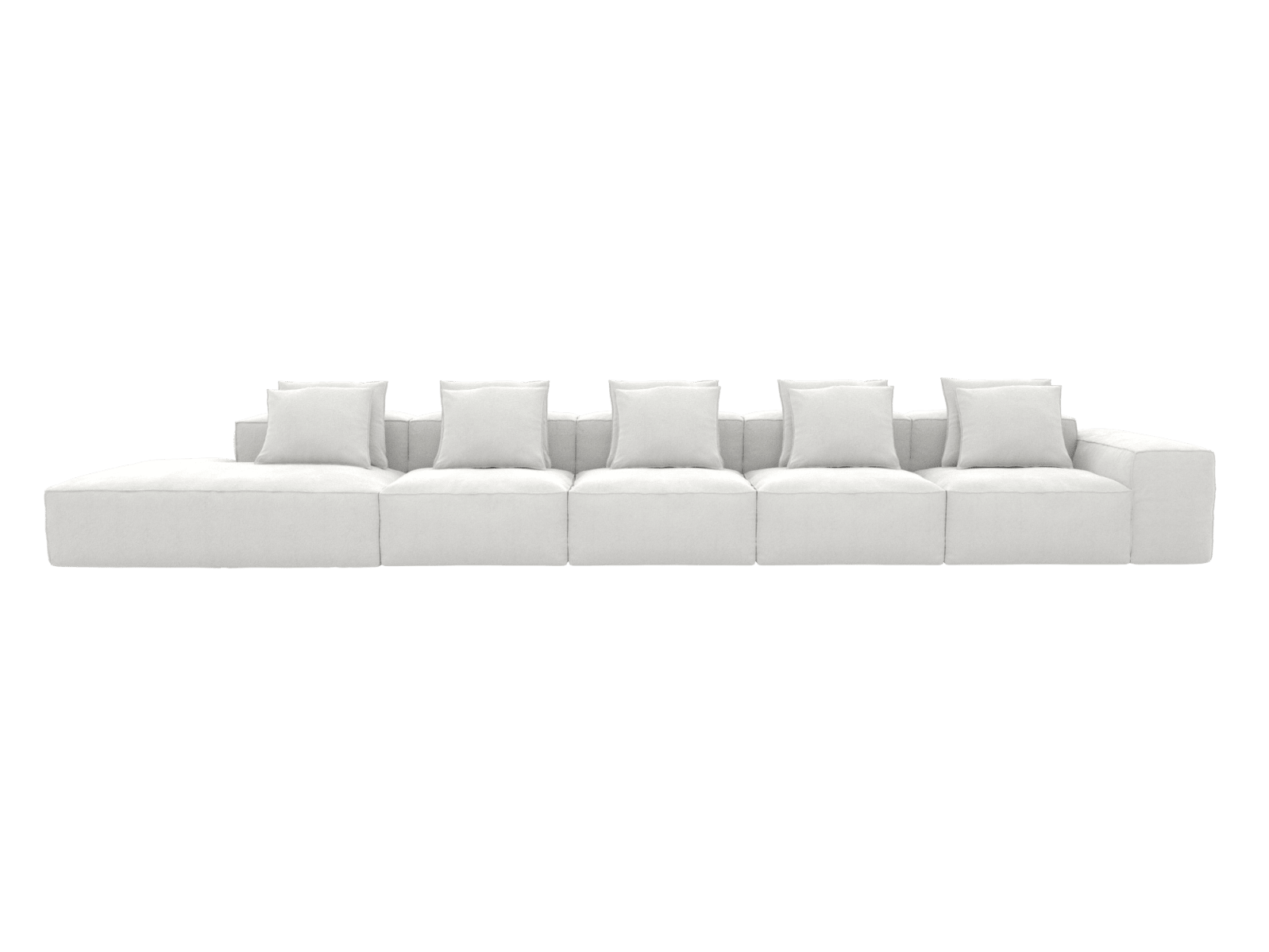 Riley Muse Frost 6 Seater Terminal Left Modular Sofa color Muse Frost