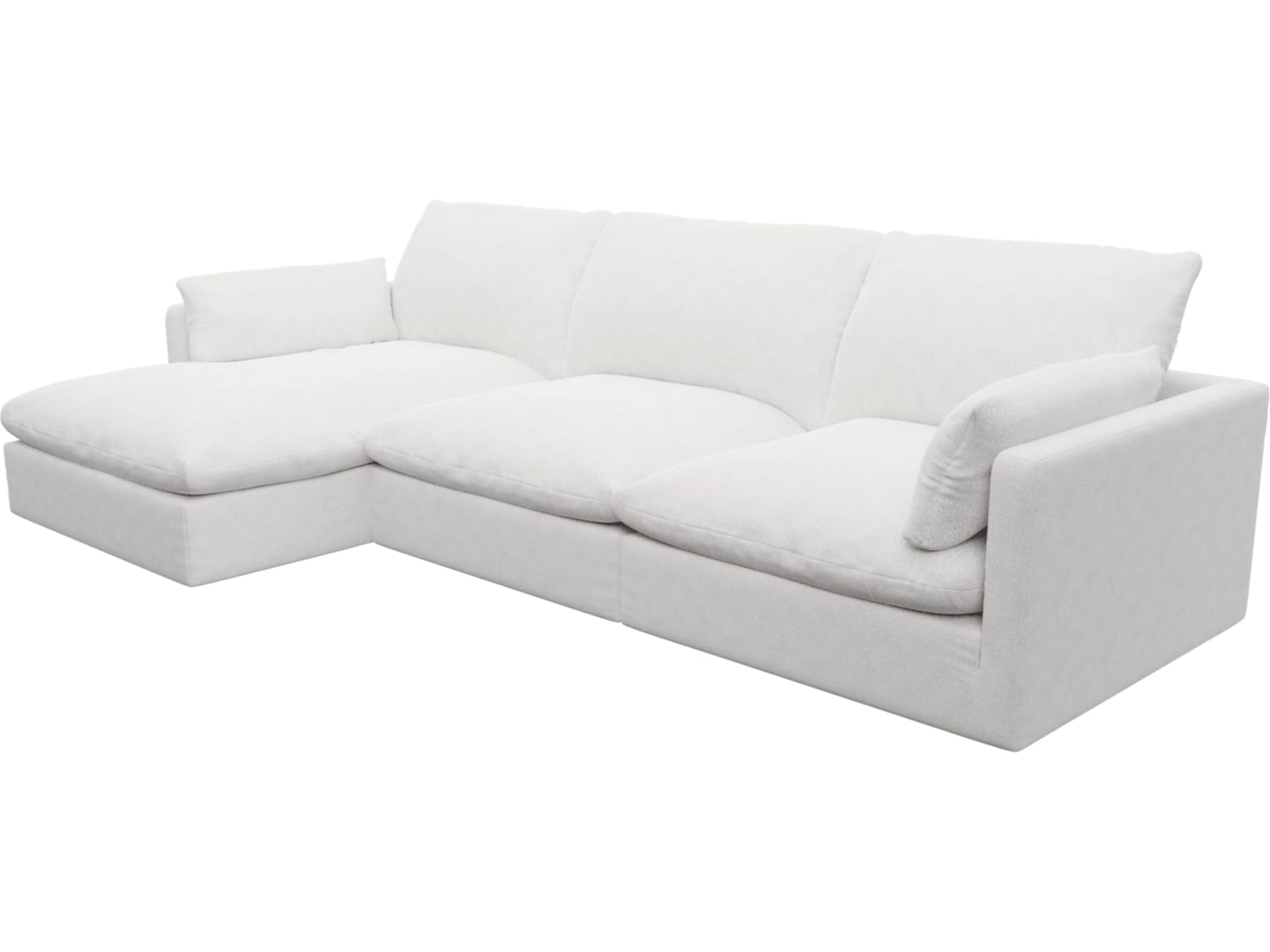 Willow Noa Fog Chaise Sofa - 3 Seater color Noa Fog