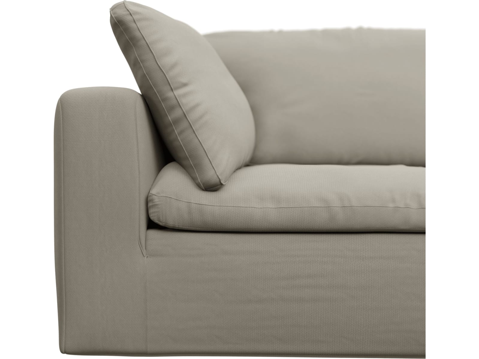 Cloud Deep Plaza Natural Modular Sofa - 4 Piece color Plaza Natural