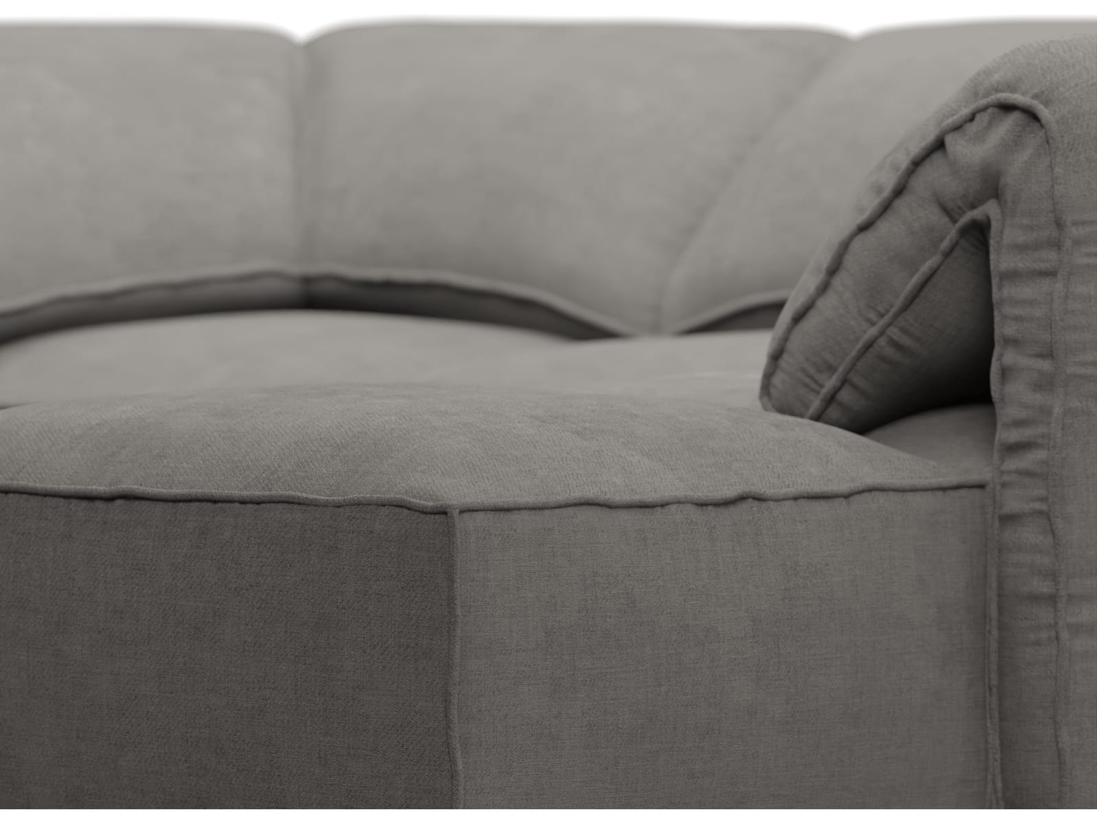 Kai Isla Soft Grey Modular Sofa - 4 Seater and Ottoman color Isla Soft Grey