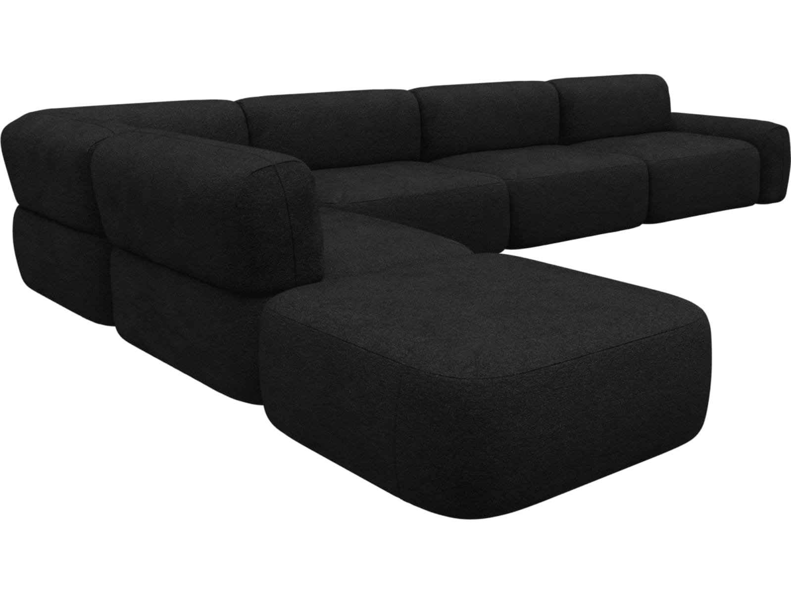 Beckett California Charcoal Modular Sofa - 7 Piece color California Charcoal