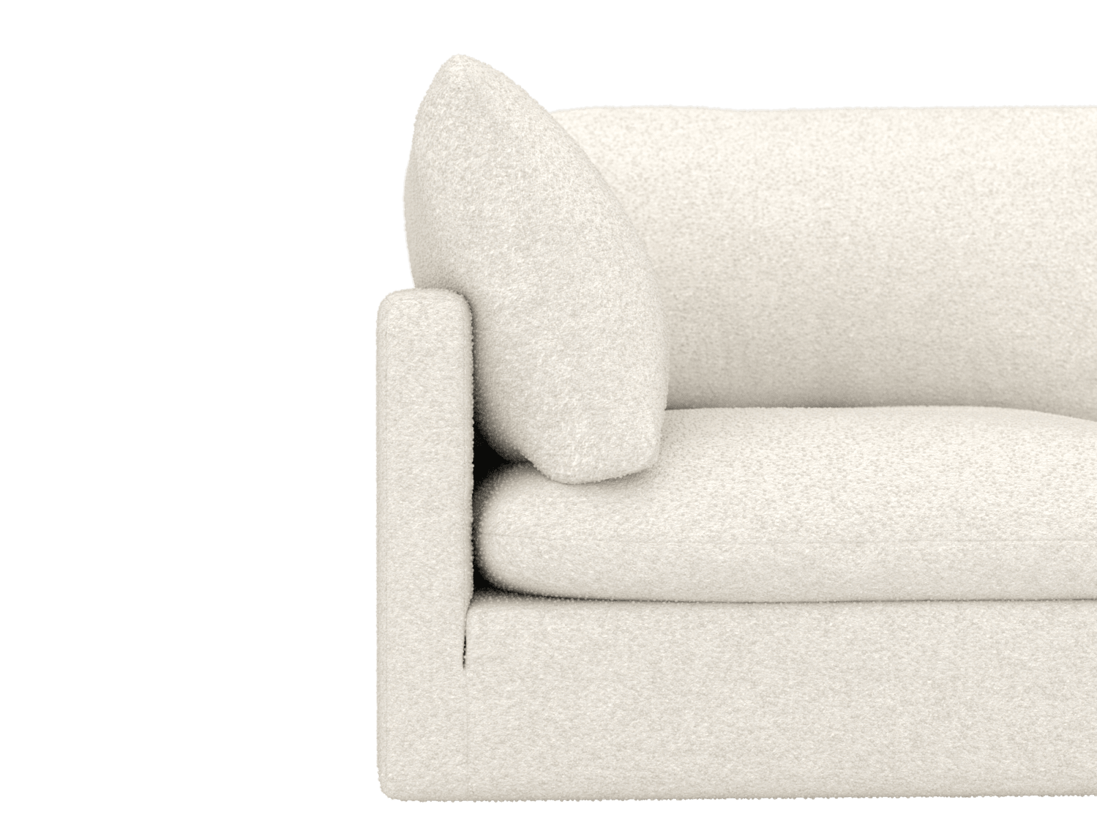 Willow Boucle Ivory Corner Sofa Module color Boucle Ivory